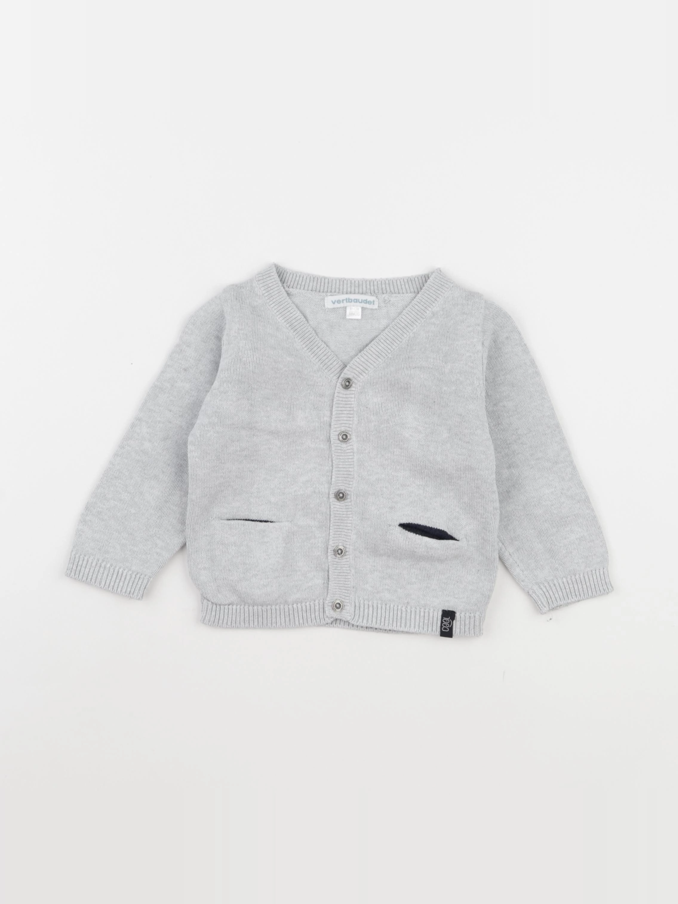 Vertbaudet - gilet gris - 18 mois