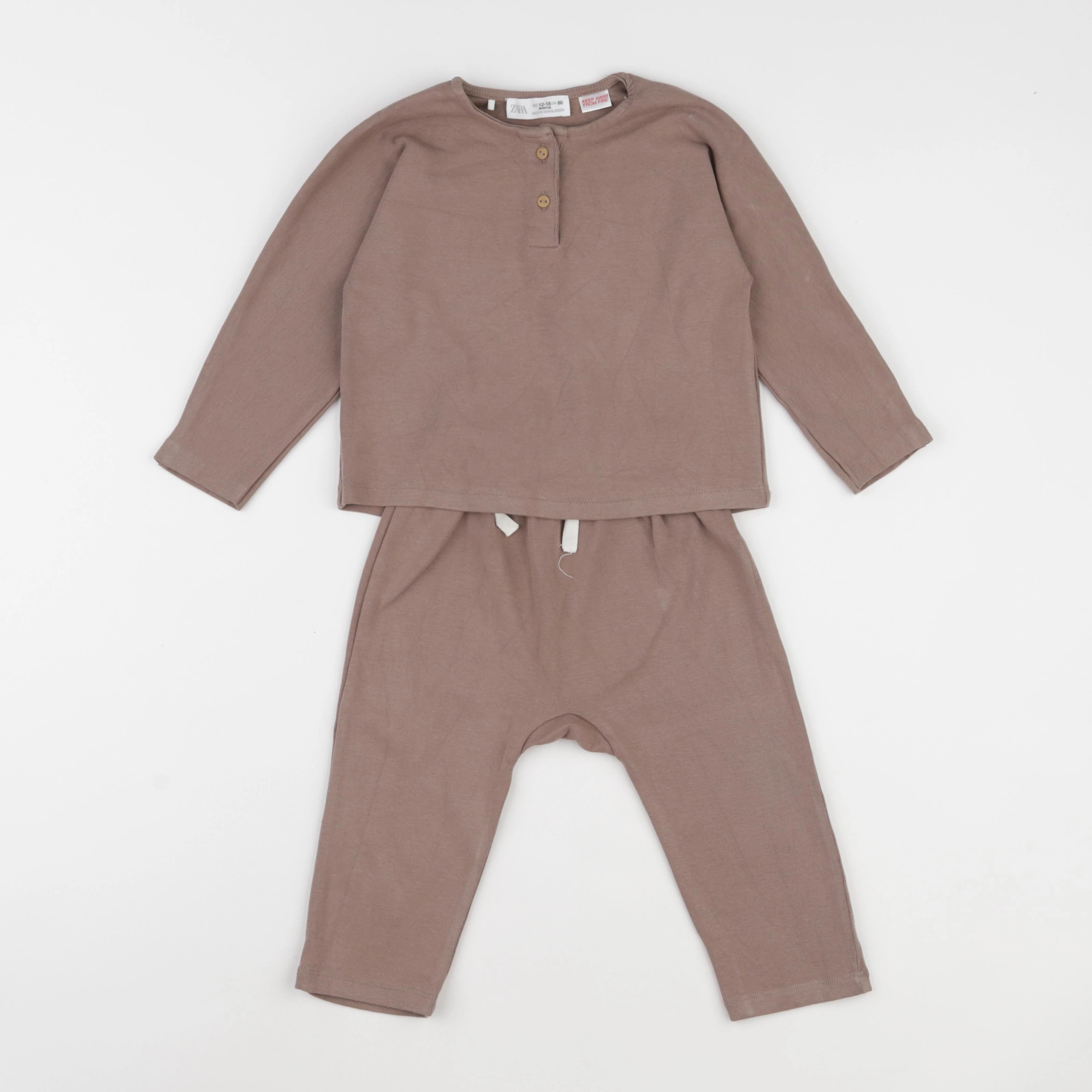 Zara - ensemble marron - 12/18 mois