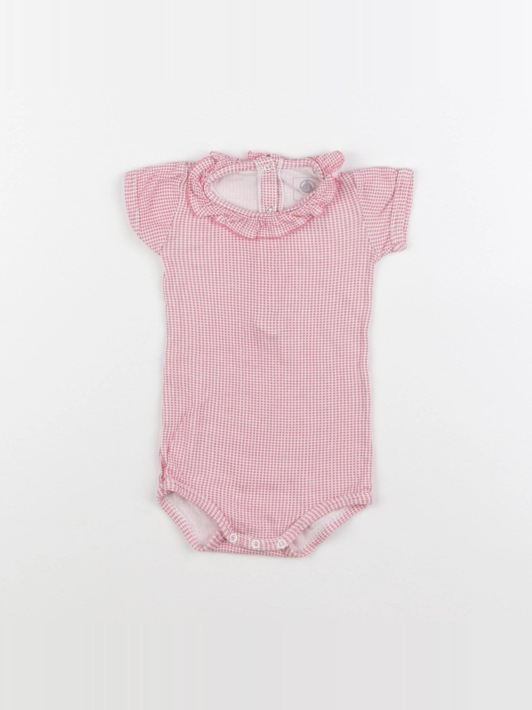 Petit Bateau - body à col rose - 6 mois