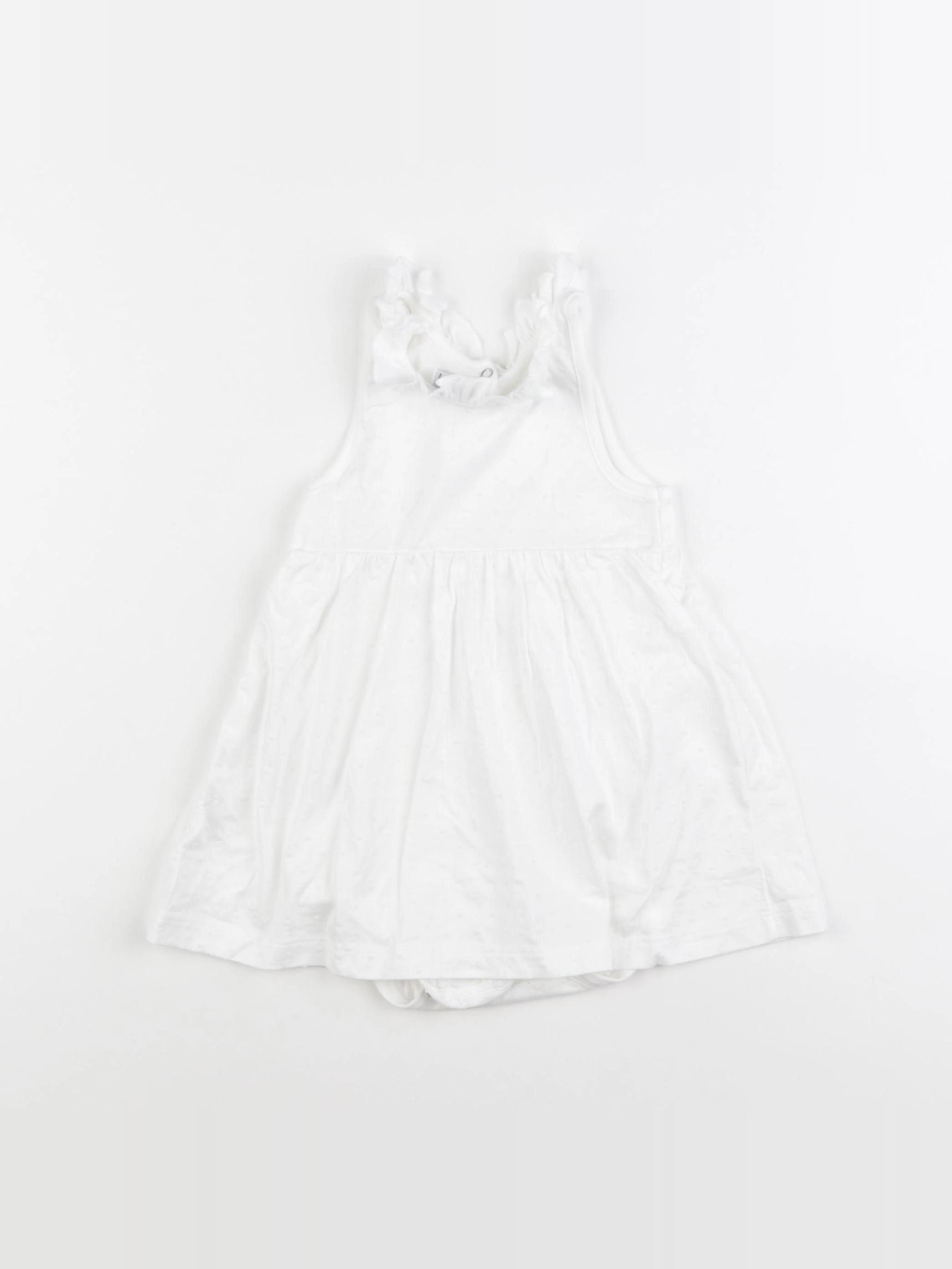 Petit Bateau - body robe blanc - 24 mois