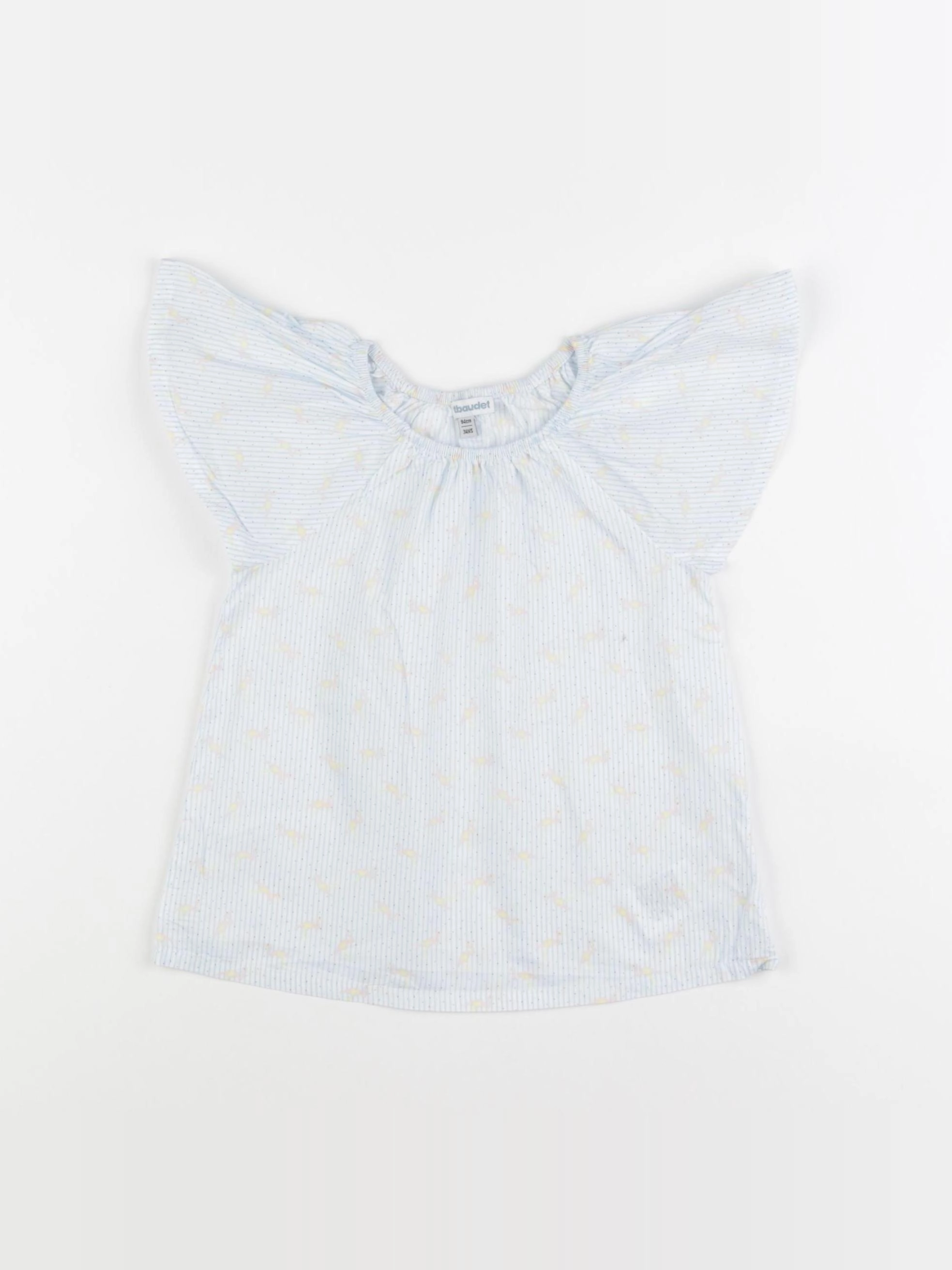 Vertbaudet - blouse bleu, blanc - 3 ans