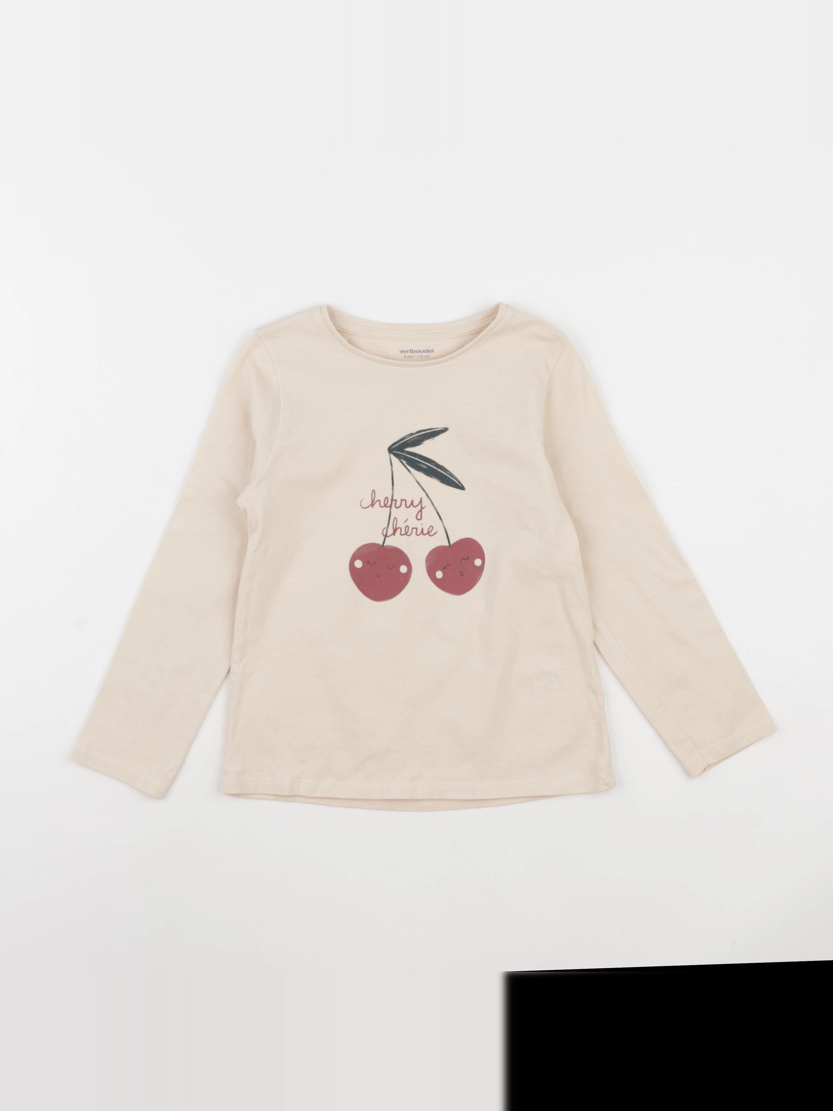 Vertbaudet - tee-shirt beige - 6 ans