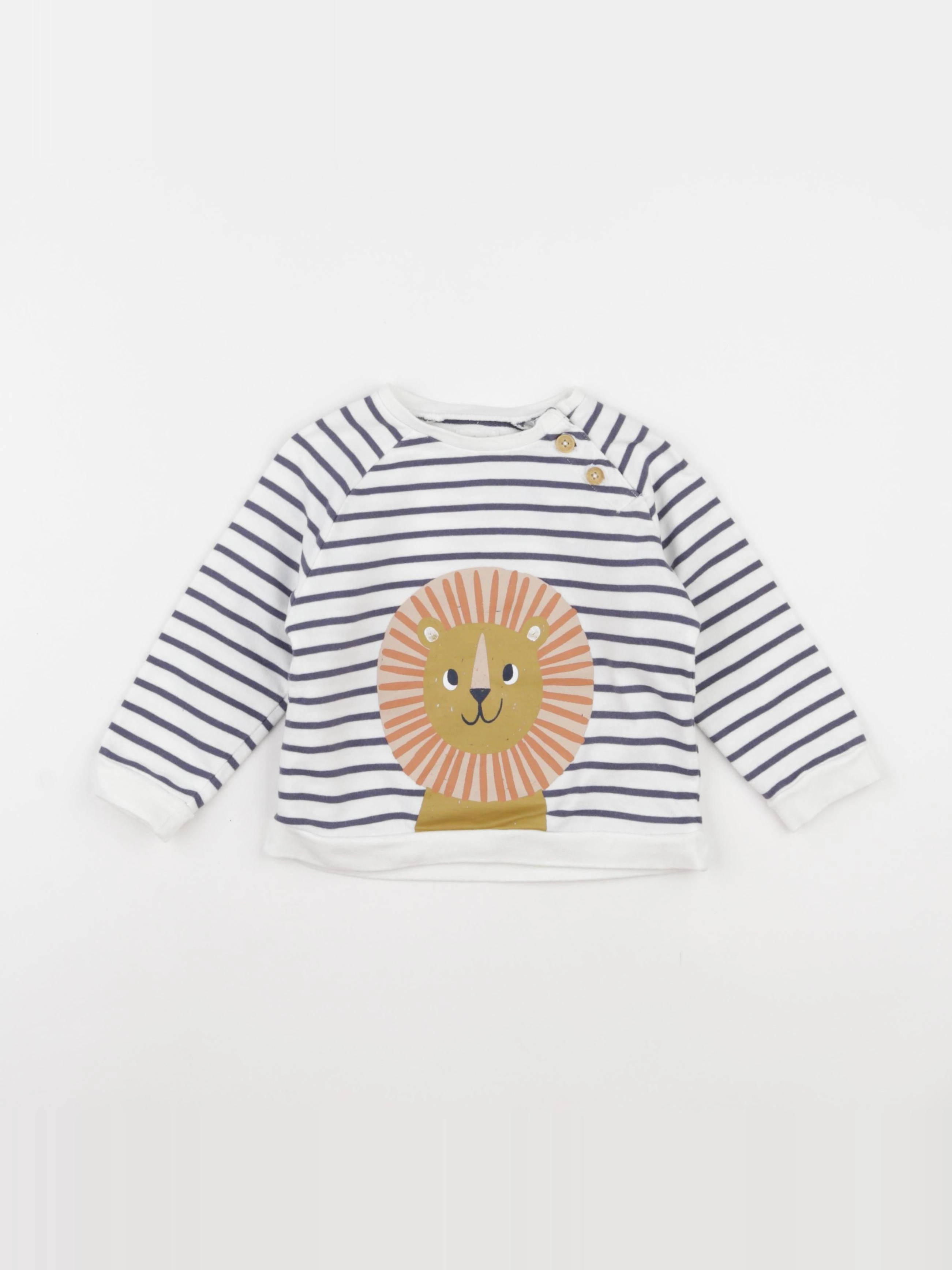 Vertbaudet - sweat blanc, bleu - 24 mois