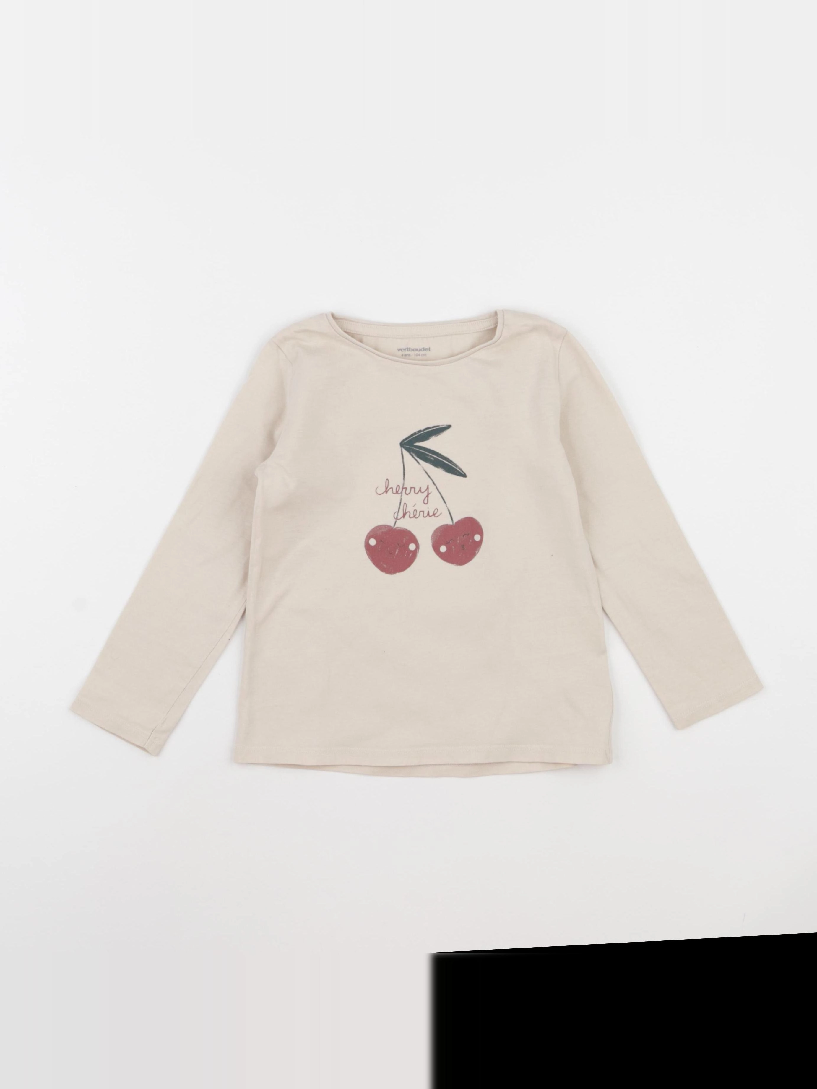Vertbaudet - tee-shirt beige - 4 ans