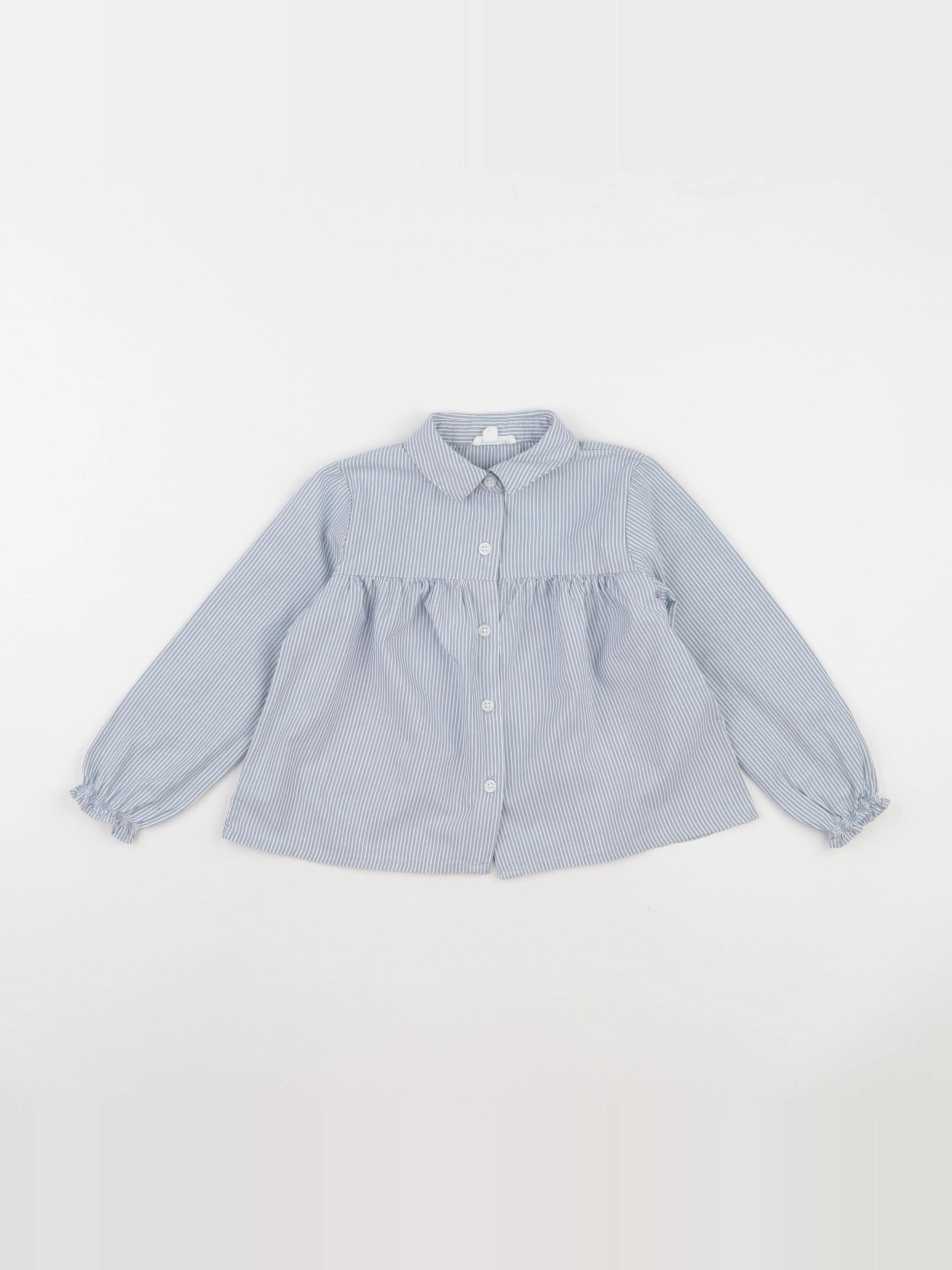 Vertbaudet - chemise blanc, bleu - 4 ans