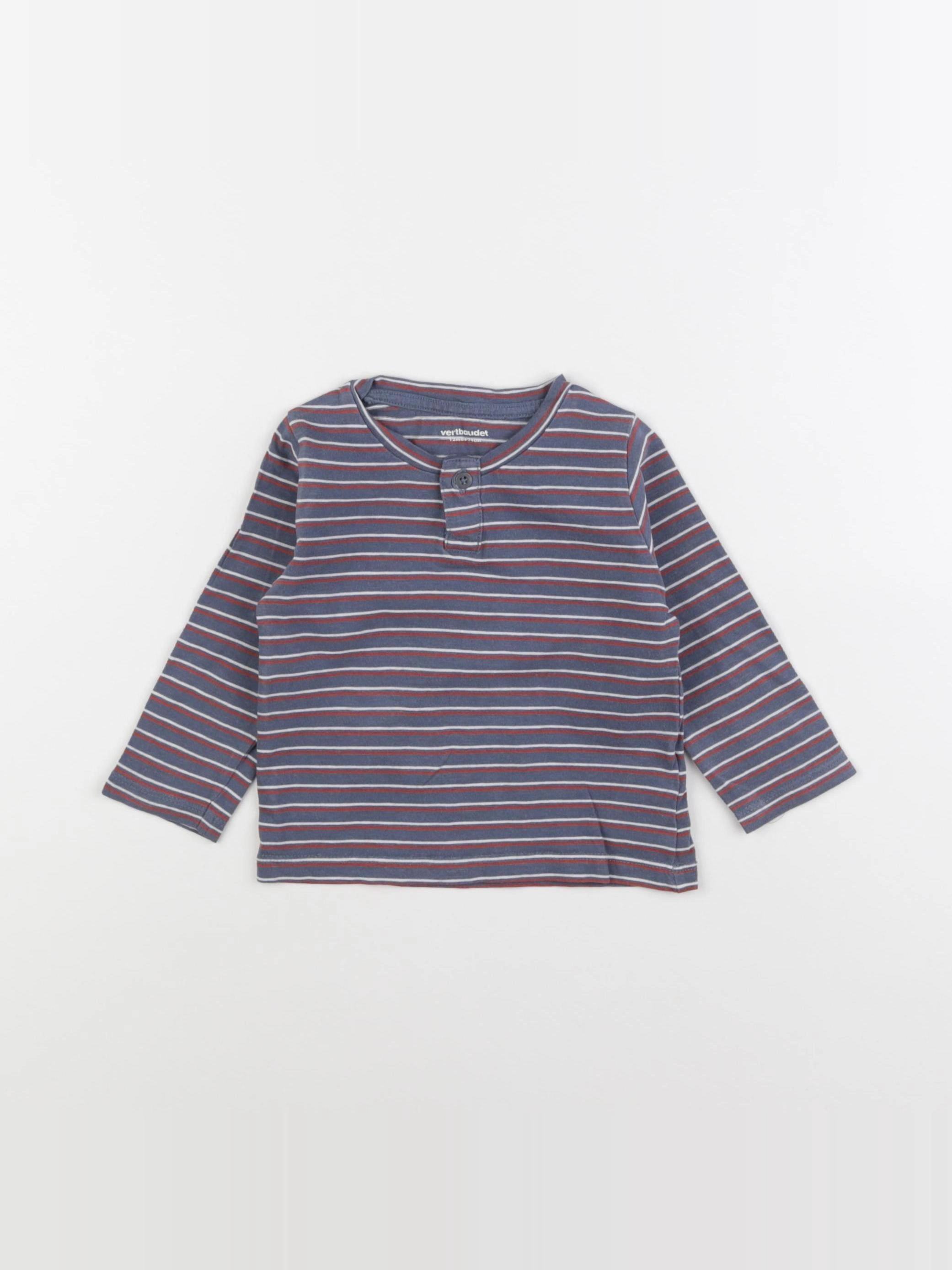 Vertbaudet - tee-shirt bleu - 12 mois