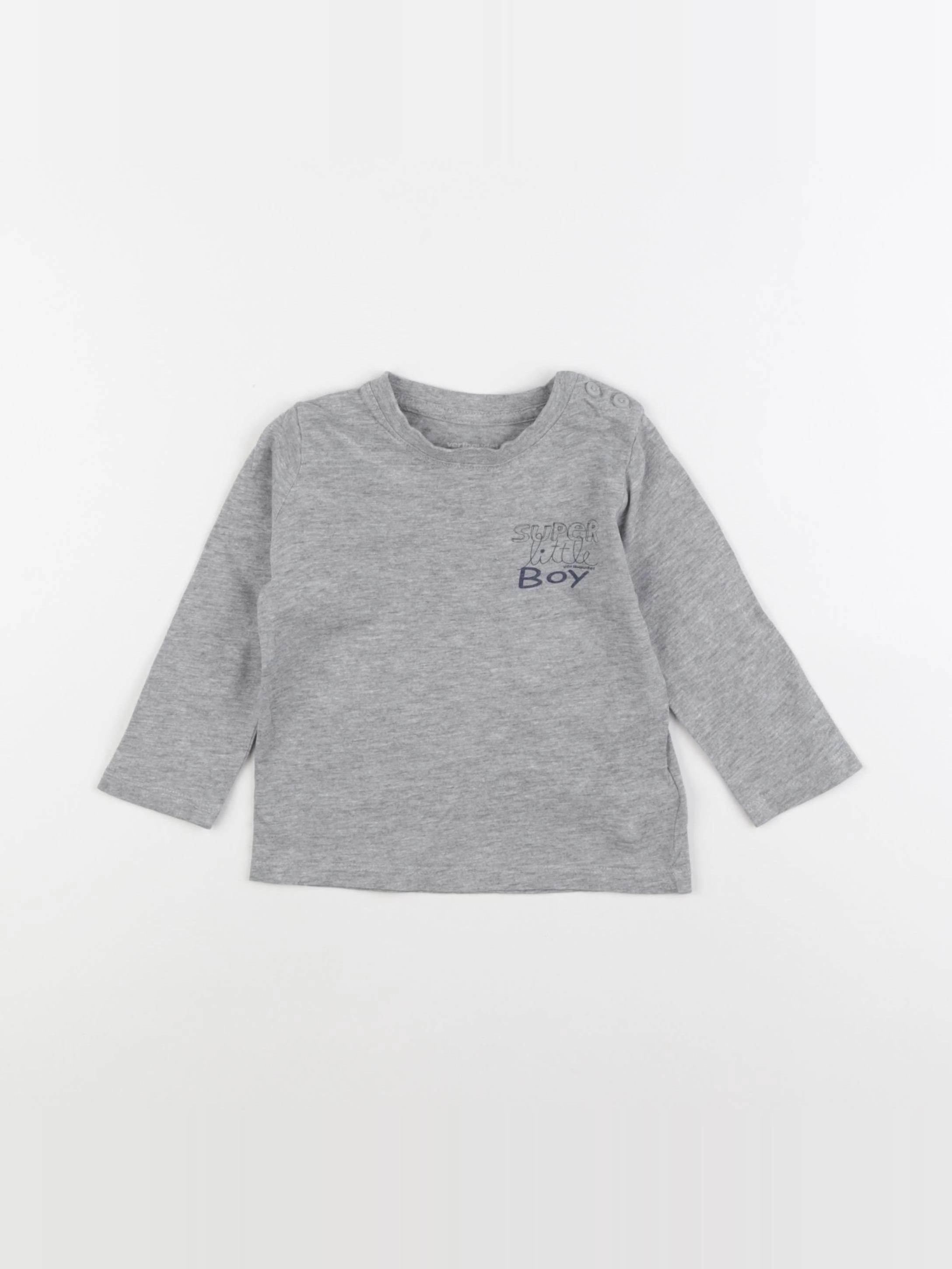 Vertbaudet - tee-shirt gris - 12 mois
