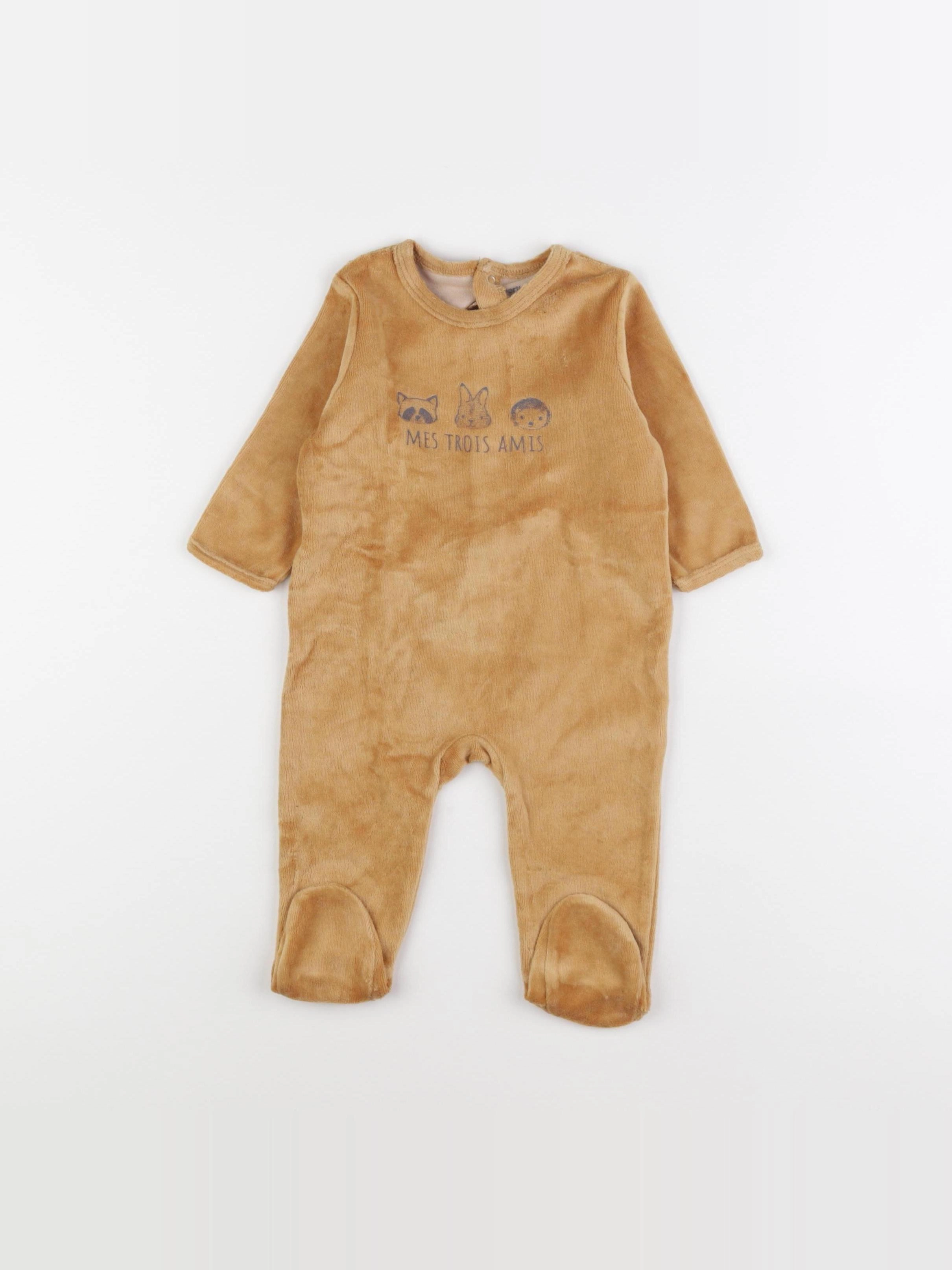Vertbaudet - pyjama velours jaune - 6 mois