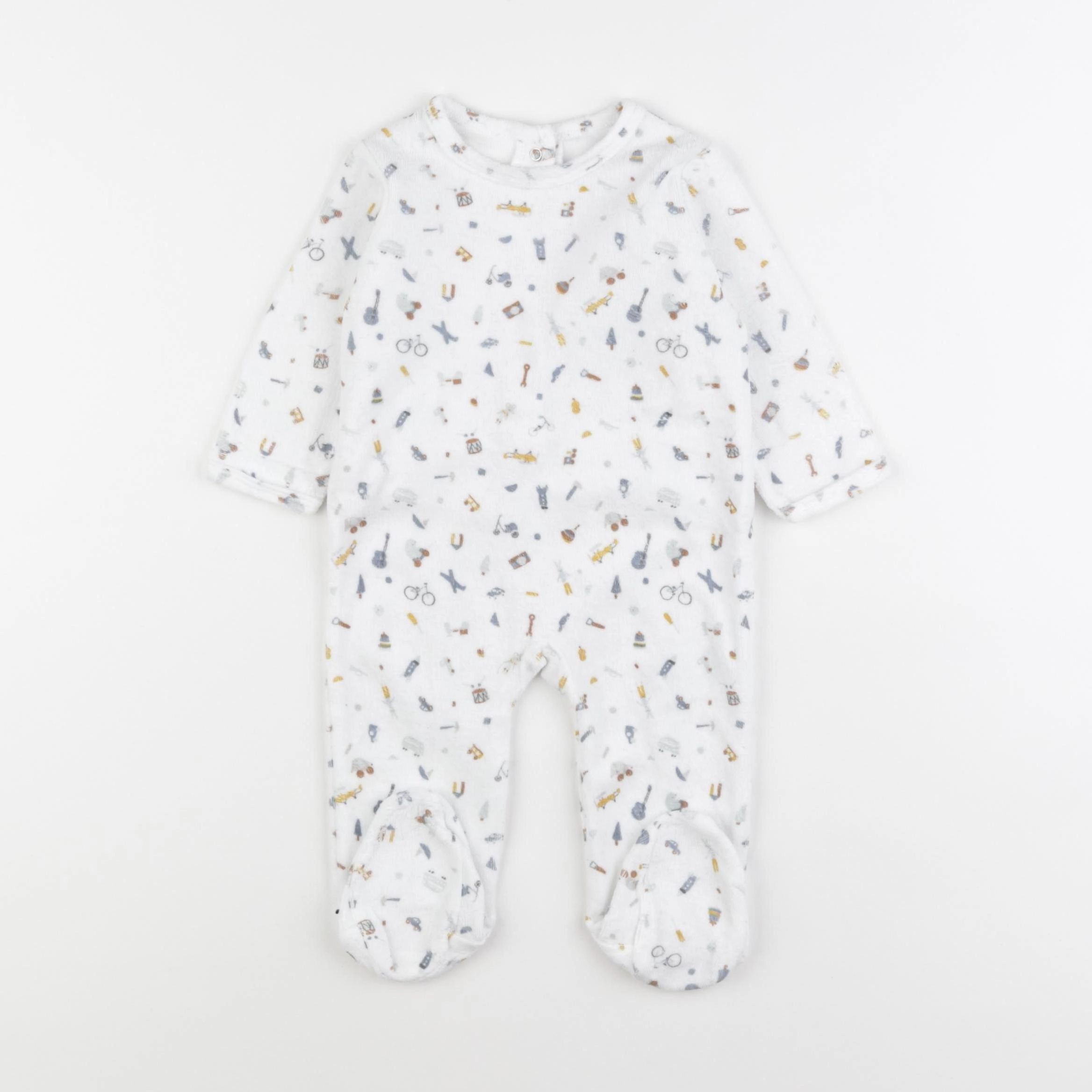 Vertbaudet - pyjama velours blanc - 6 mois