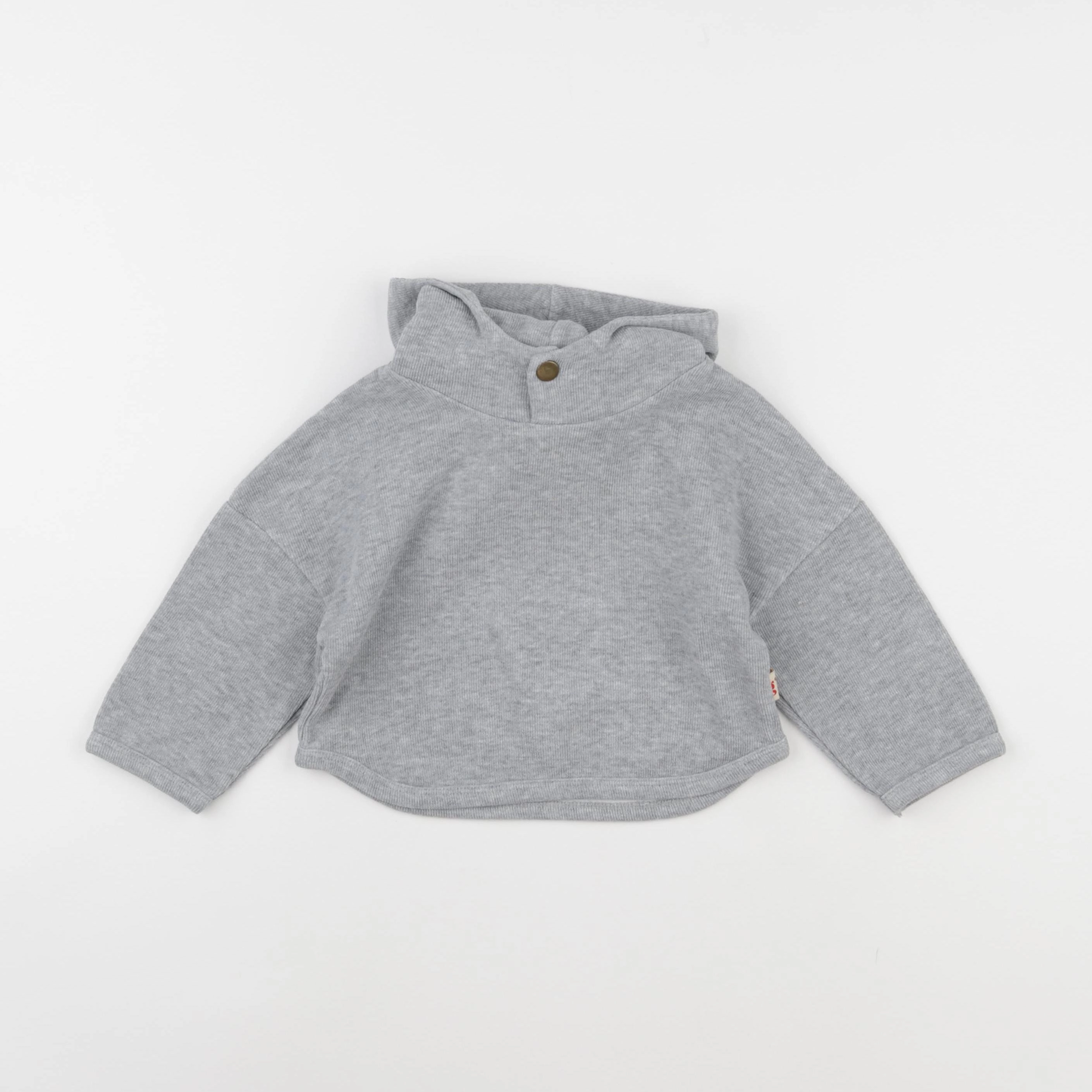 Gamin gamine - sweat gris - 12/9 mois