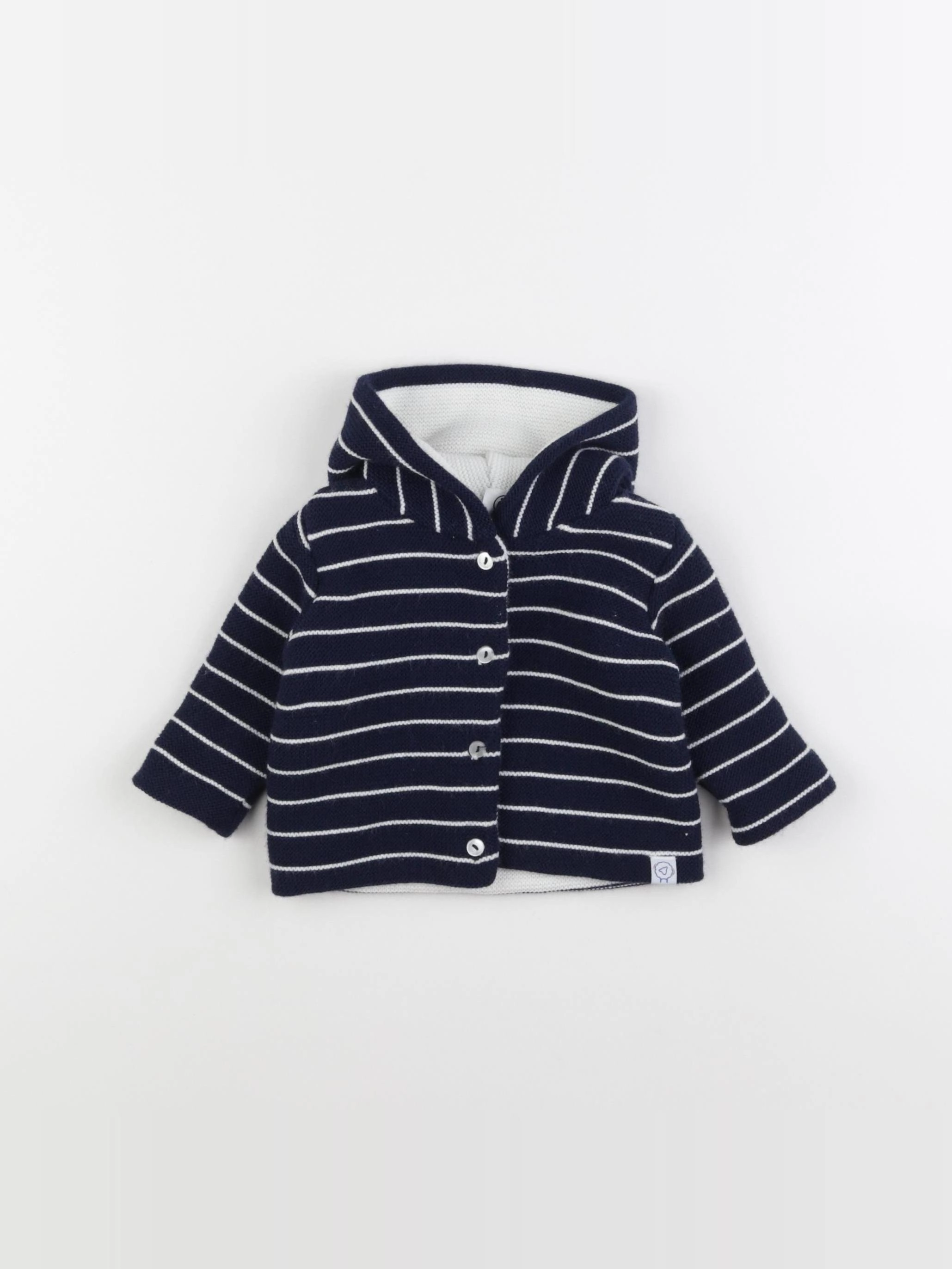 La manufacture de layette - veste bleu, blanc - 3/6 mois