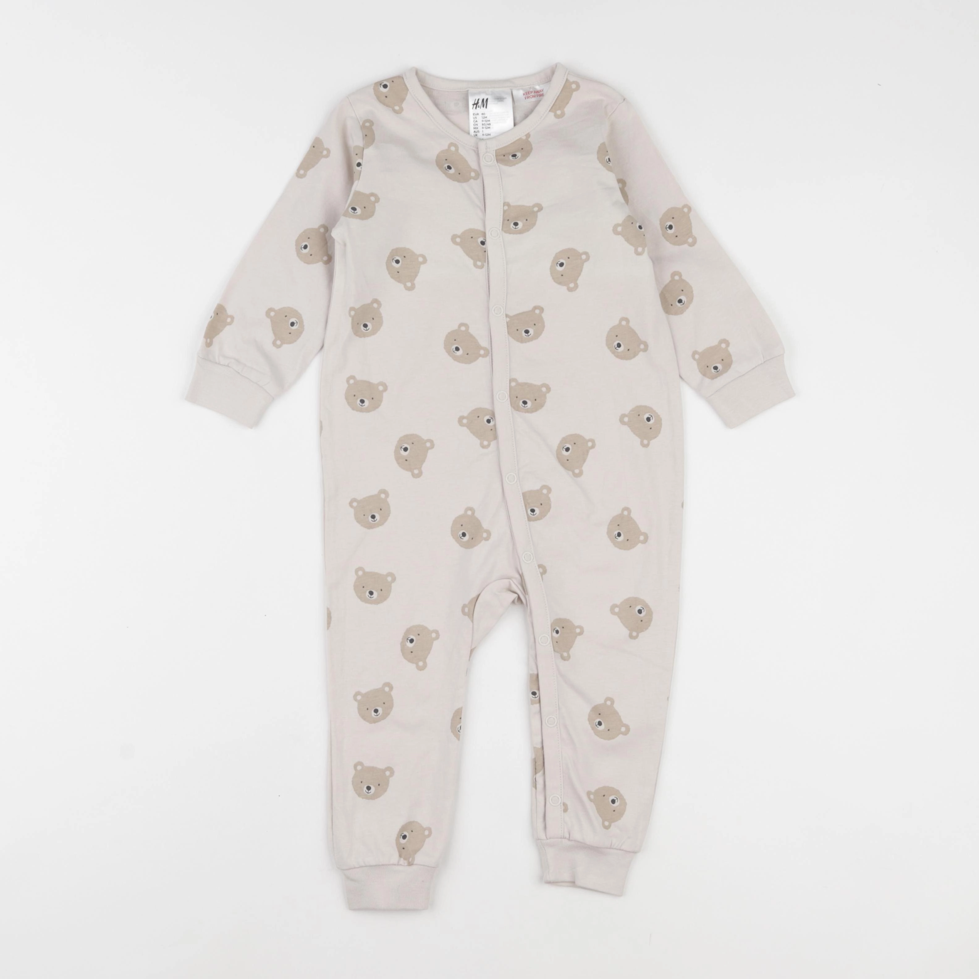 H&M - pyjama coton beige - 9/12 mois