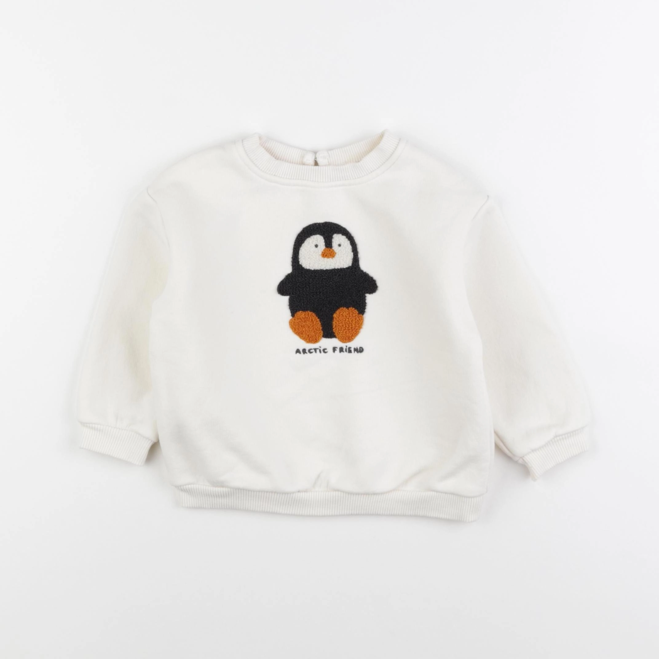 Zara - sweat blanc - 12/9 mois