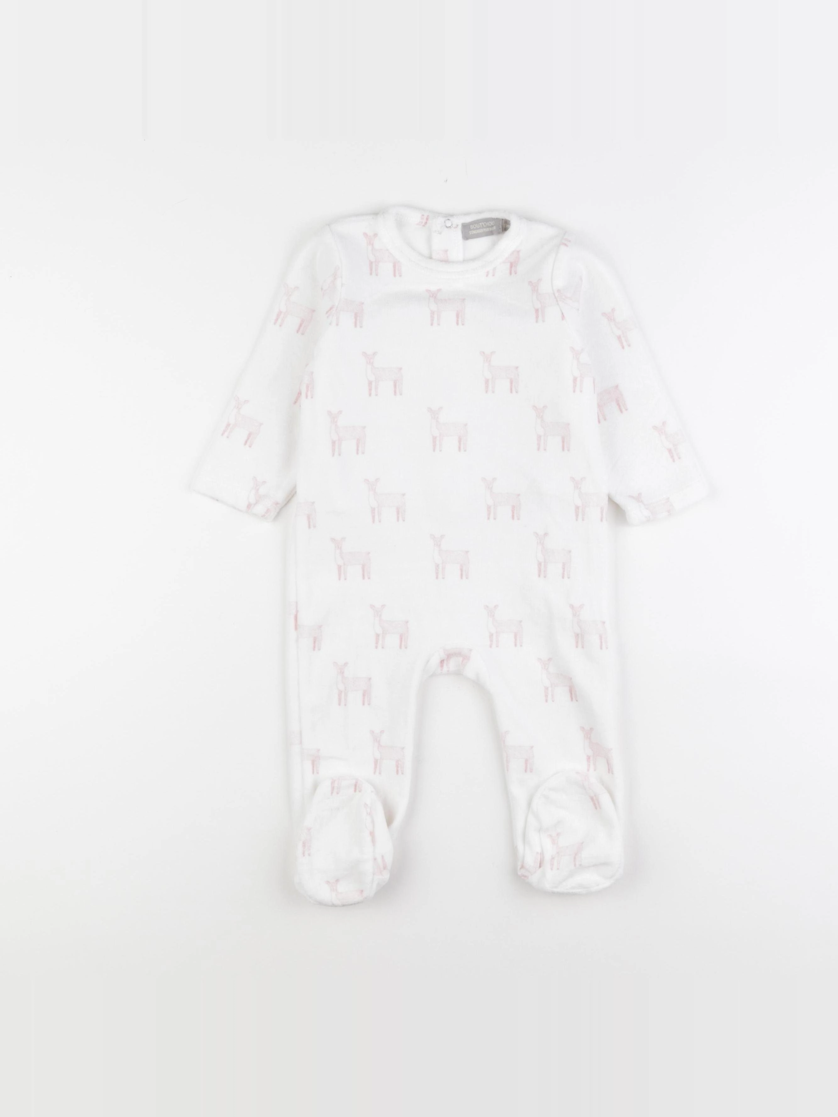 Boutchou - pyjama velours blanc - 12 mois