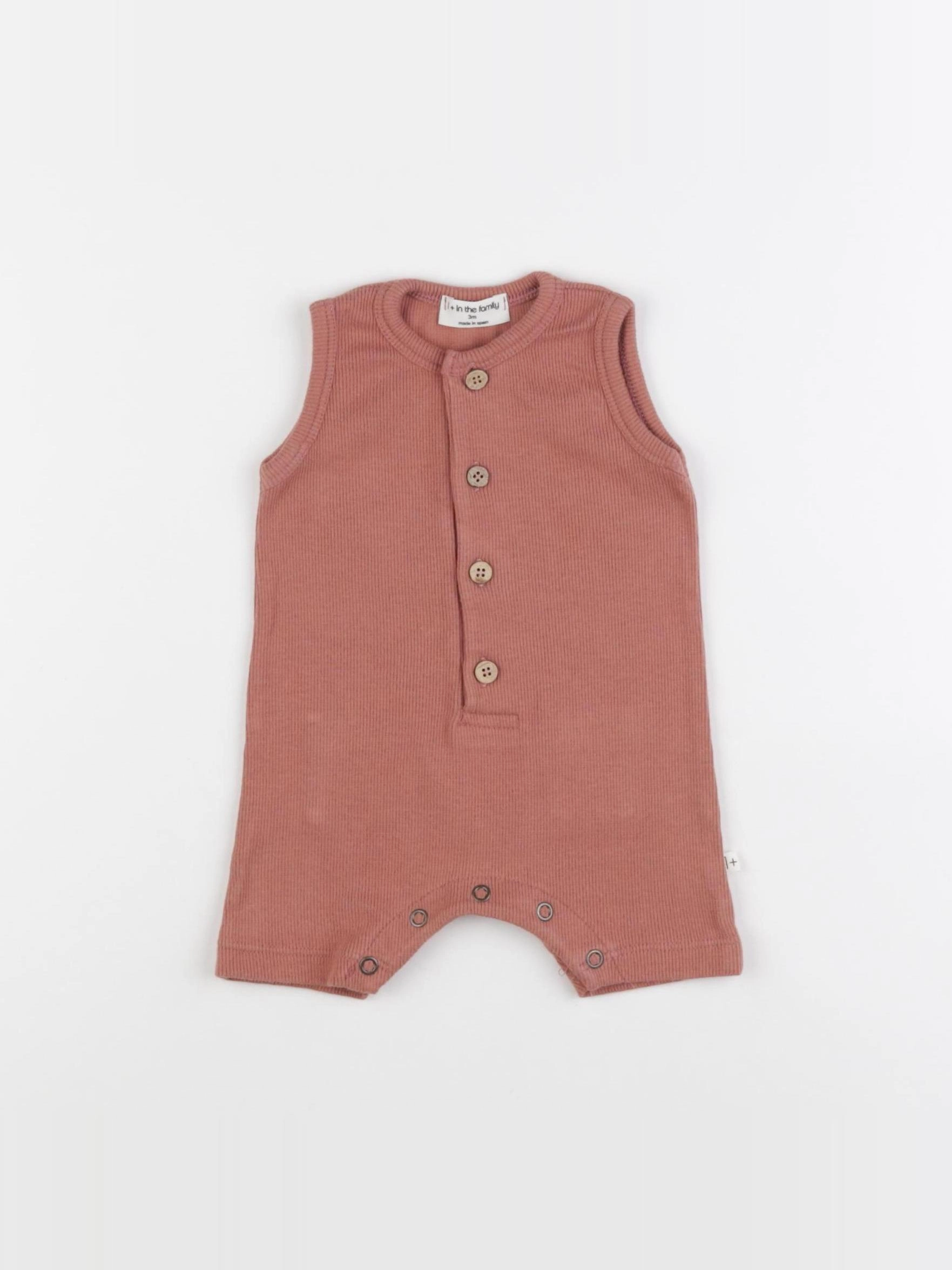 1+ In the family - combinaison marron - 3 mois