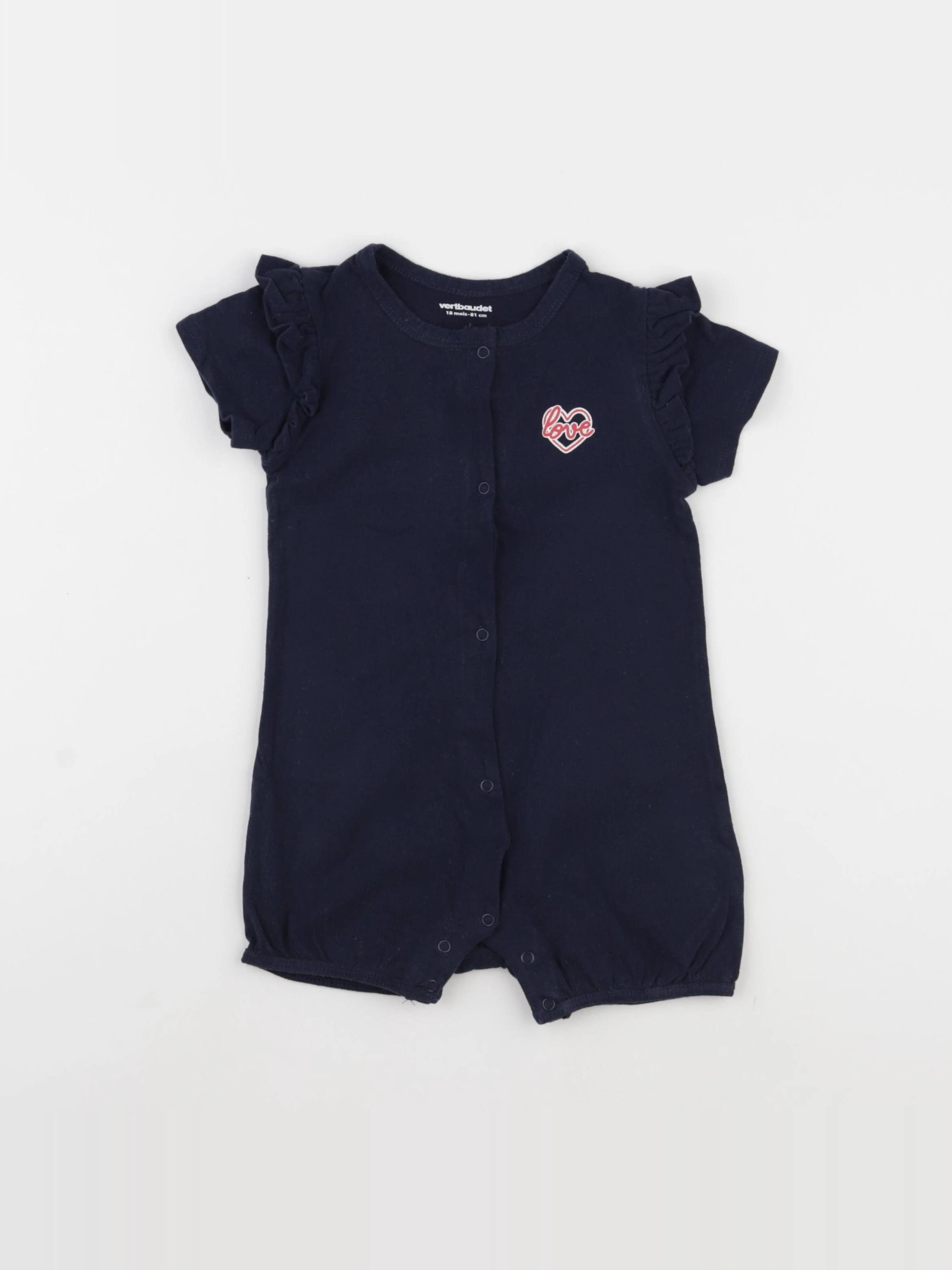 Vertbaudet - pyjama coton bleu - 18 mois