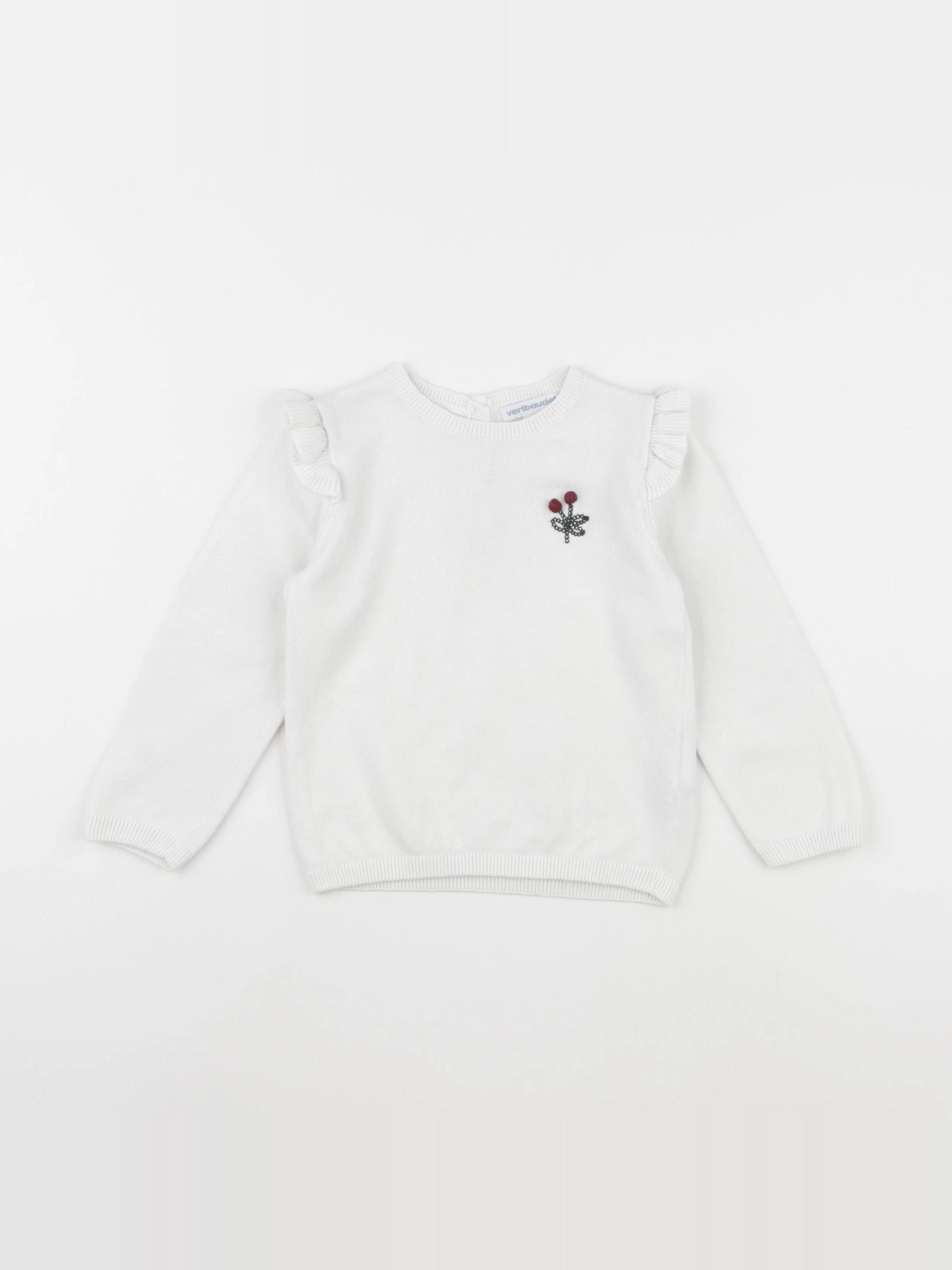 Vertbaudet - pull blanc - 2 ans
