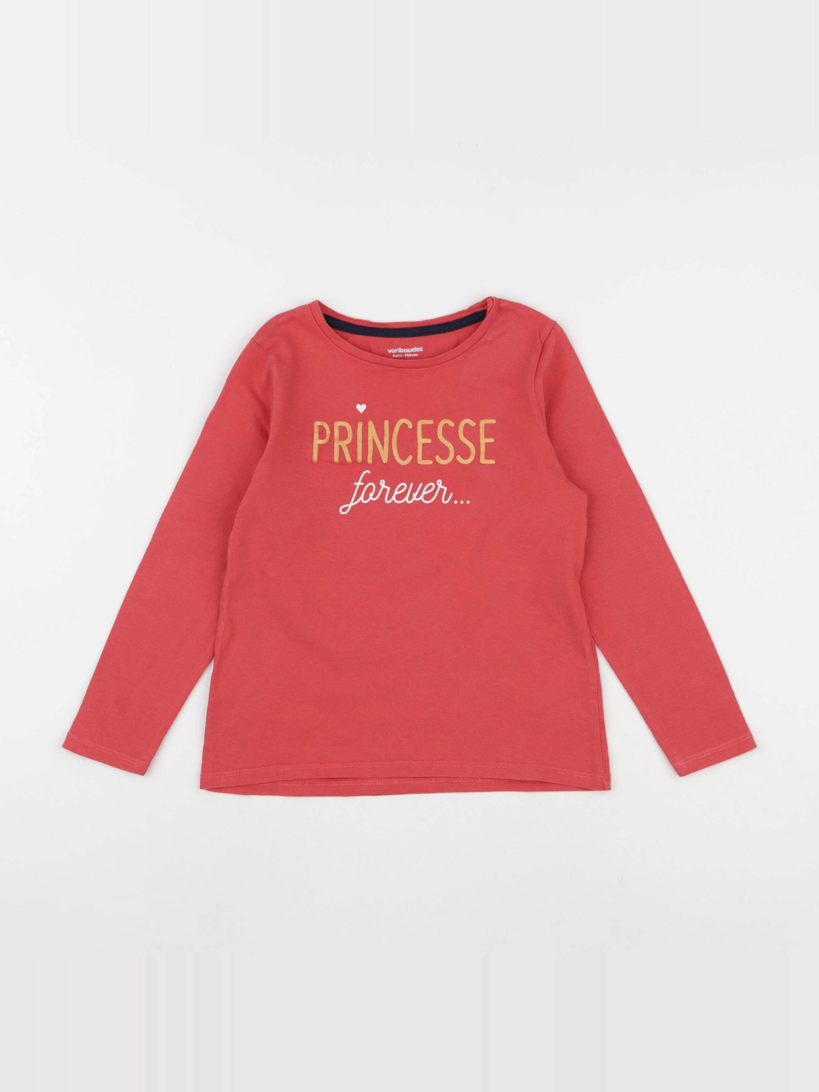 Vertbaudet - tee-shirt rouge - 6 ans