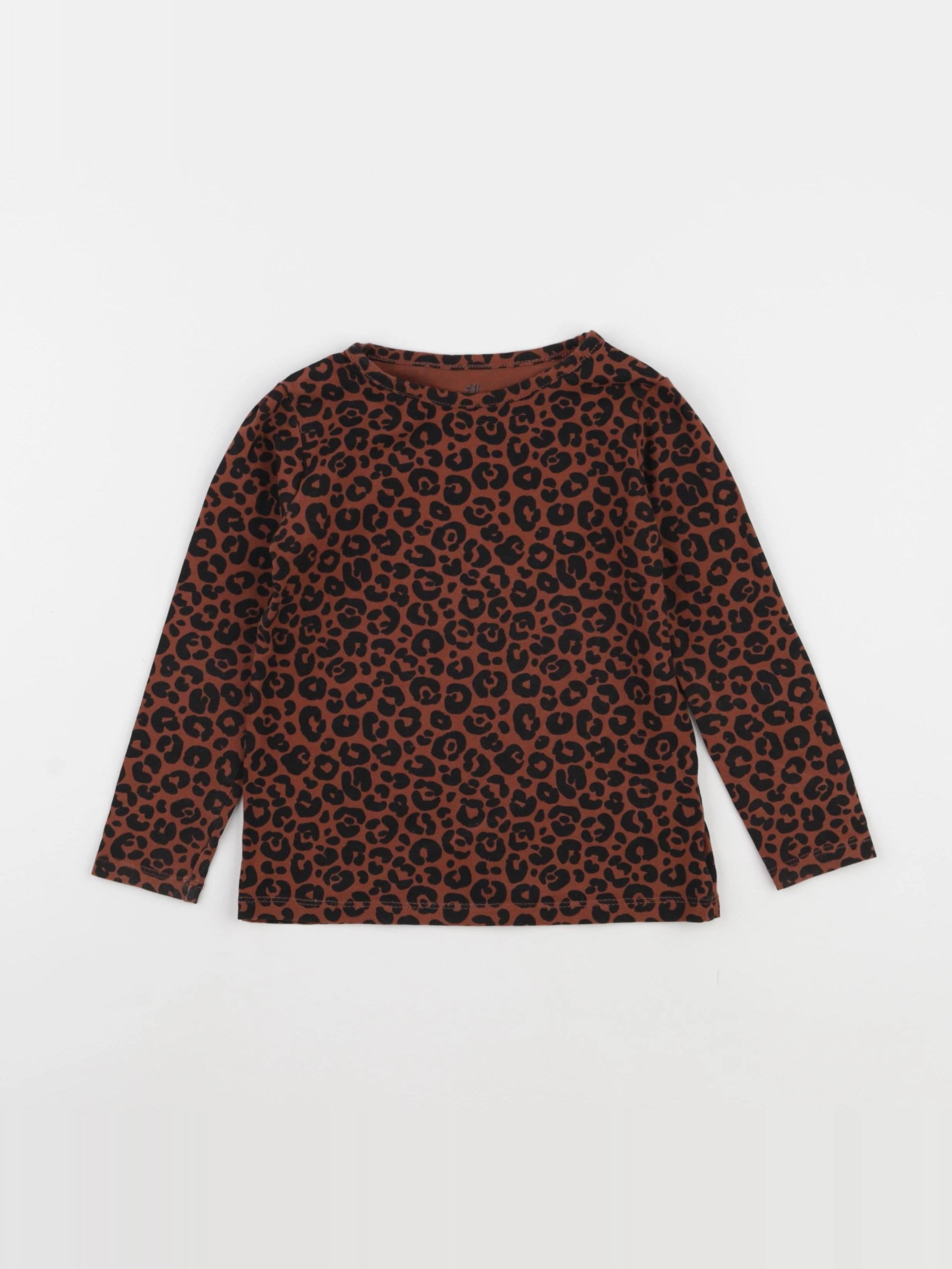 H&M - tee-shirt marron, noir - 3/4 ans