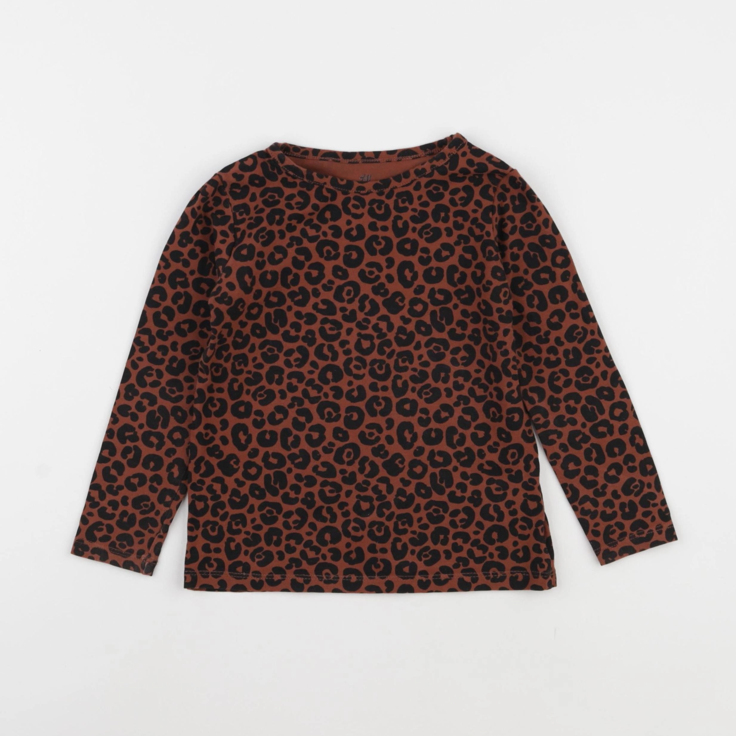 H&M - tee-shirt marron, noir - 3/4 ans