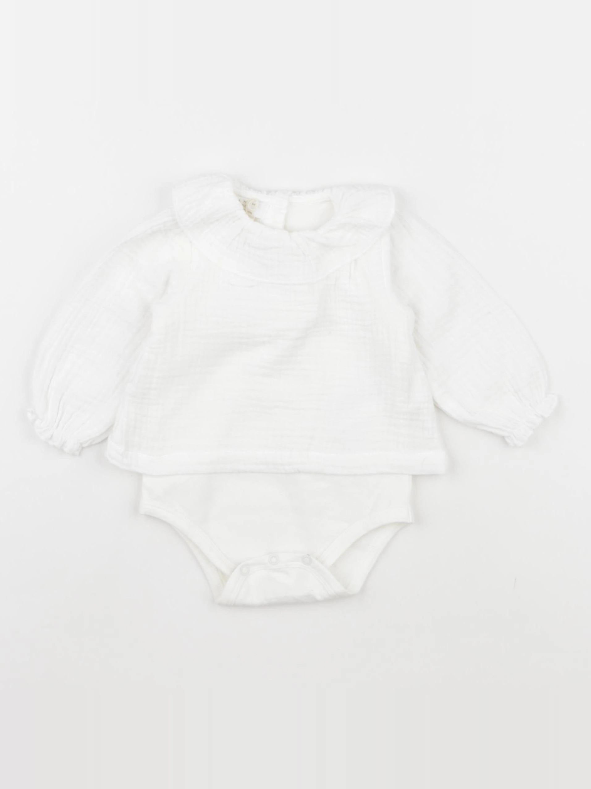 Zara - body blouse blanc - 1/3 mois