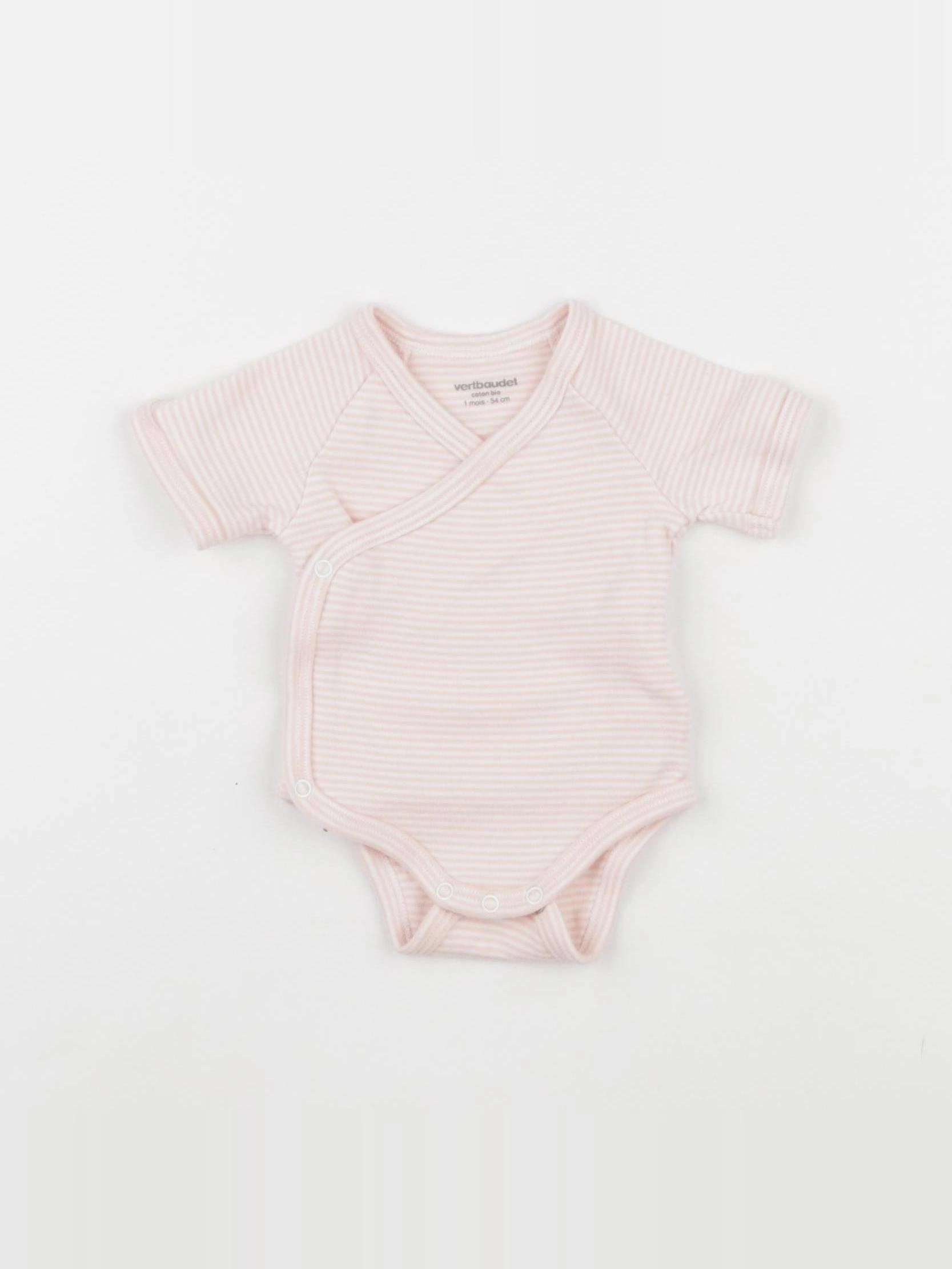 Vertbaudet - body rose - 1 mois