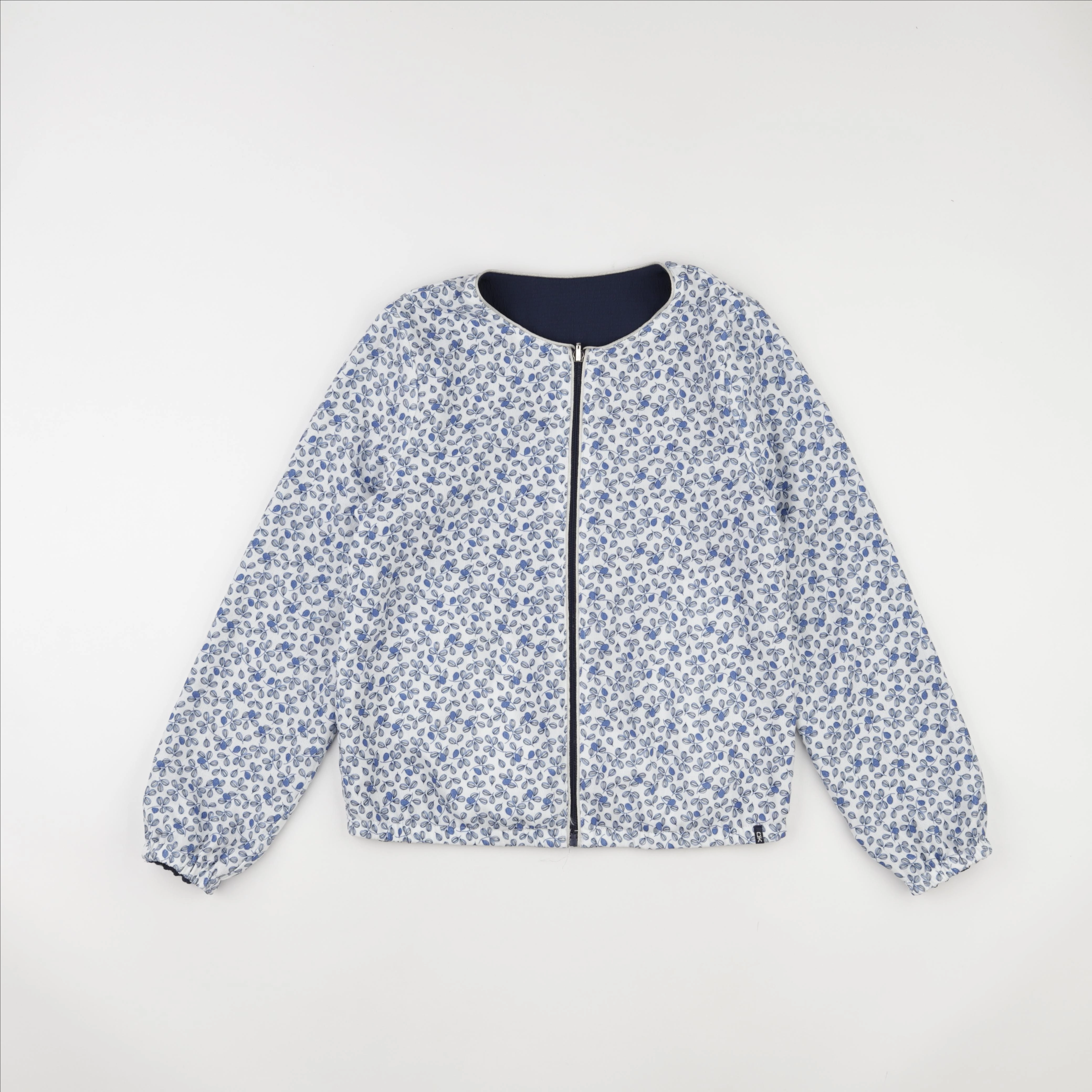 Okaidi - veste réversible blanc, bleu - 12 ans
