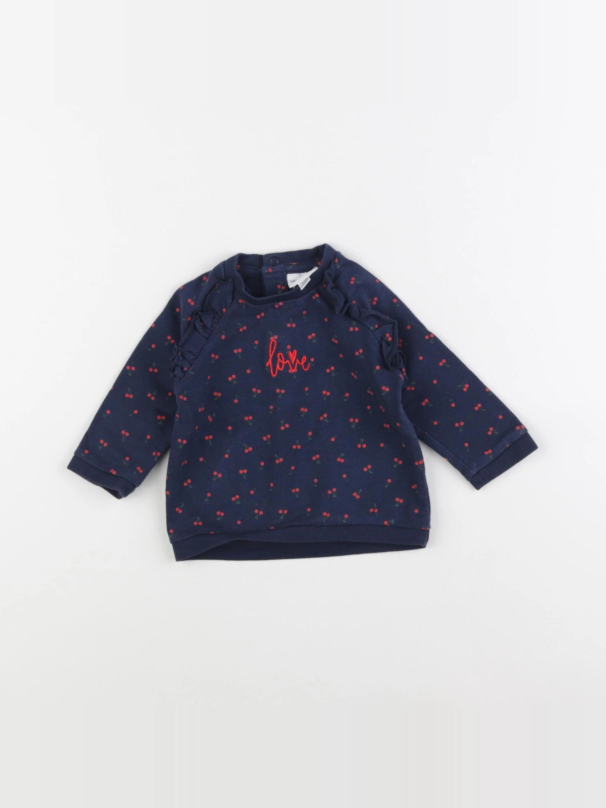 Vertbaudet - sweat bleu - 6 mois