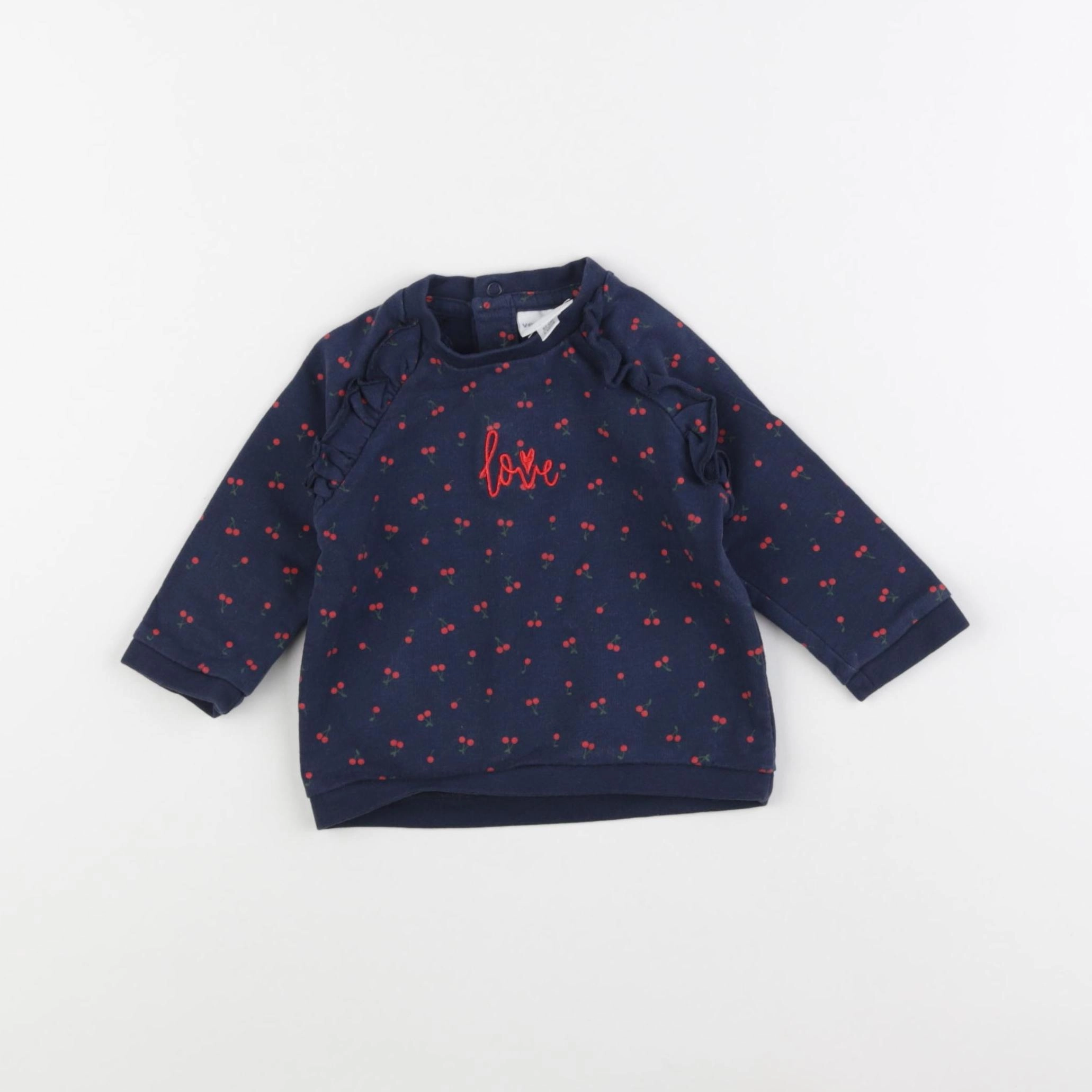 Vertbaudet - sweat bleu - 6 mois