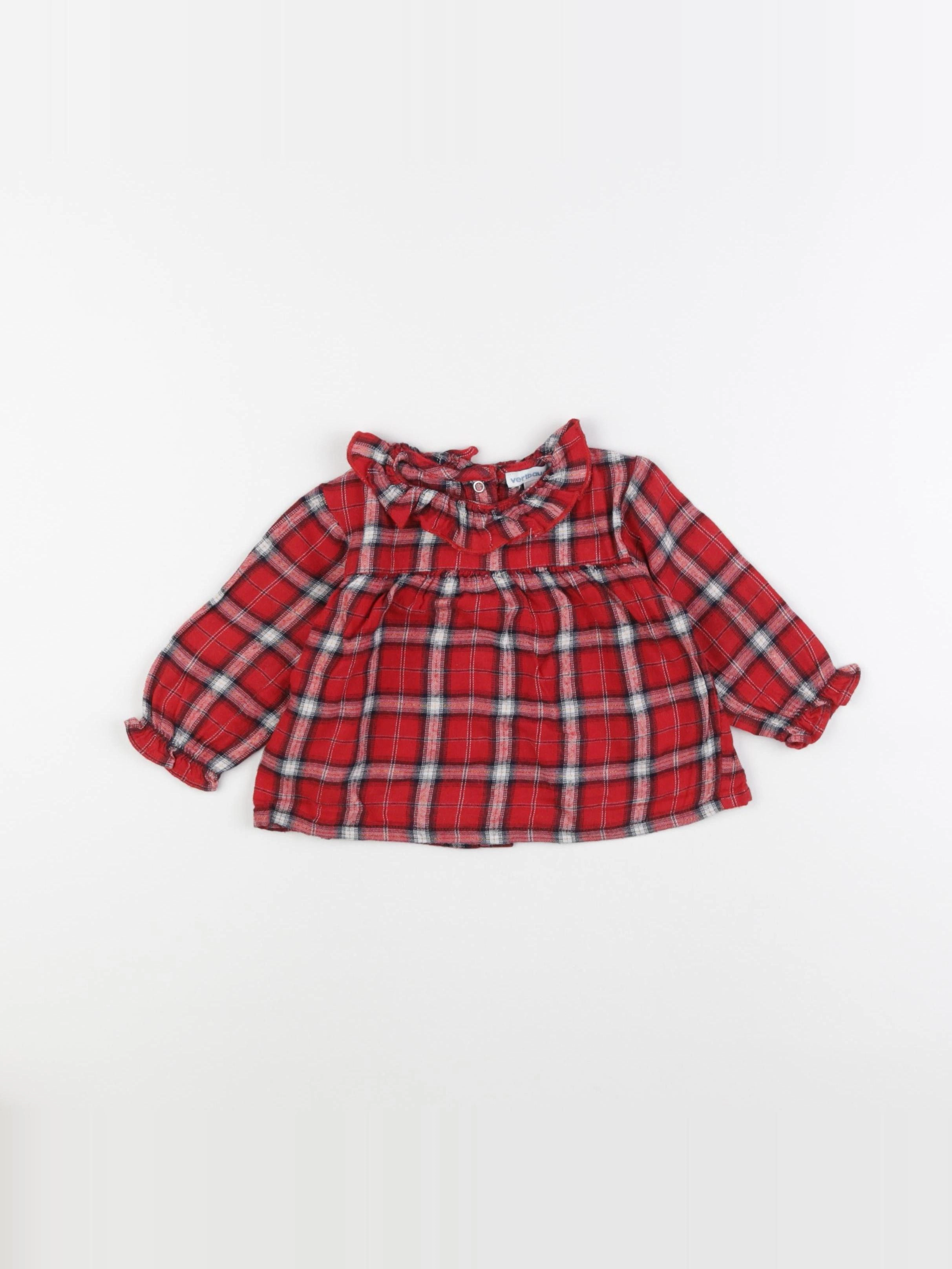 Vertbaudet - blouse rouge - 6 mois