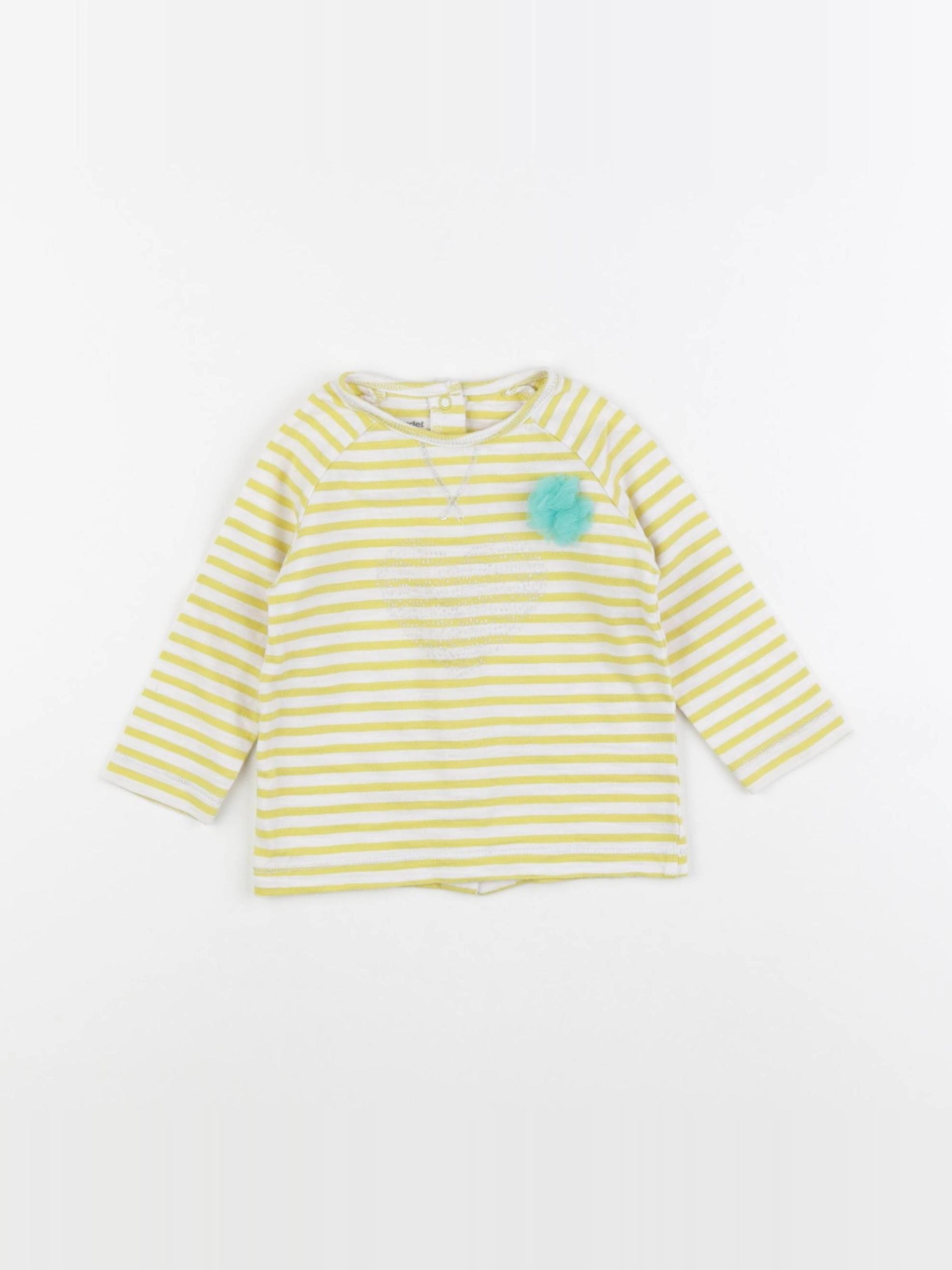 Vertbaudet - tee-shirt jaune - 6 mois