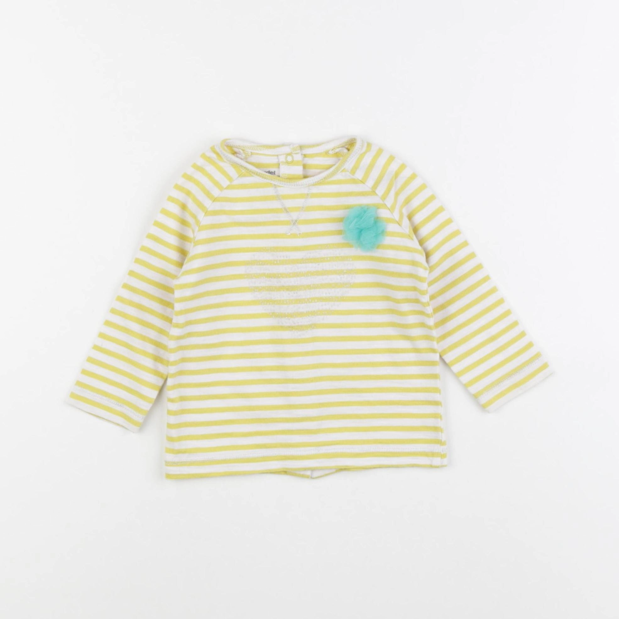 Vertbaudet - tee-shirt jaune - 6 mois