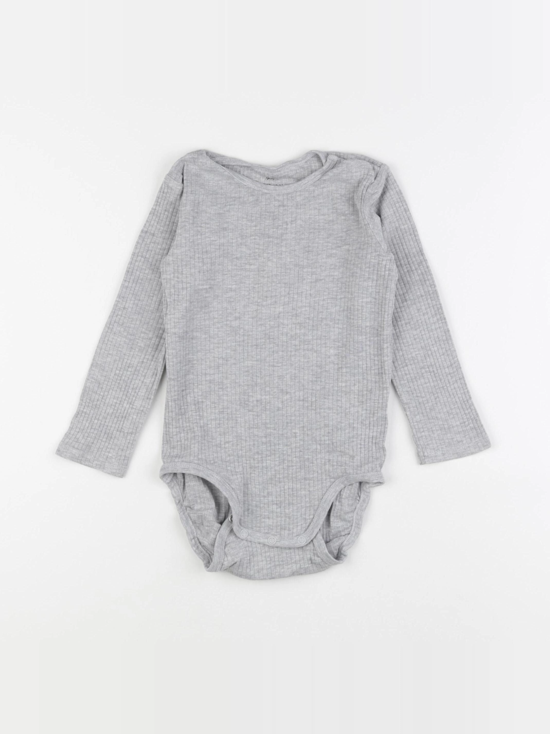 H&M - body gris - 2/3 ans