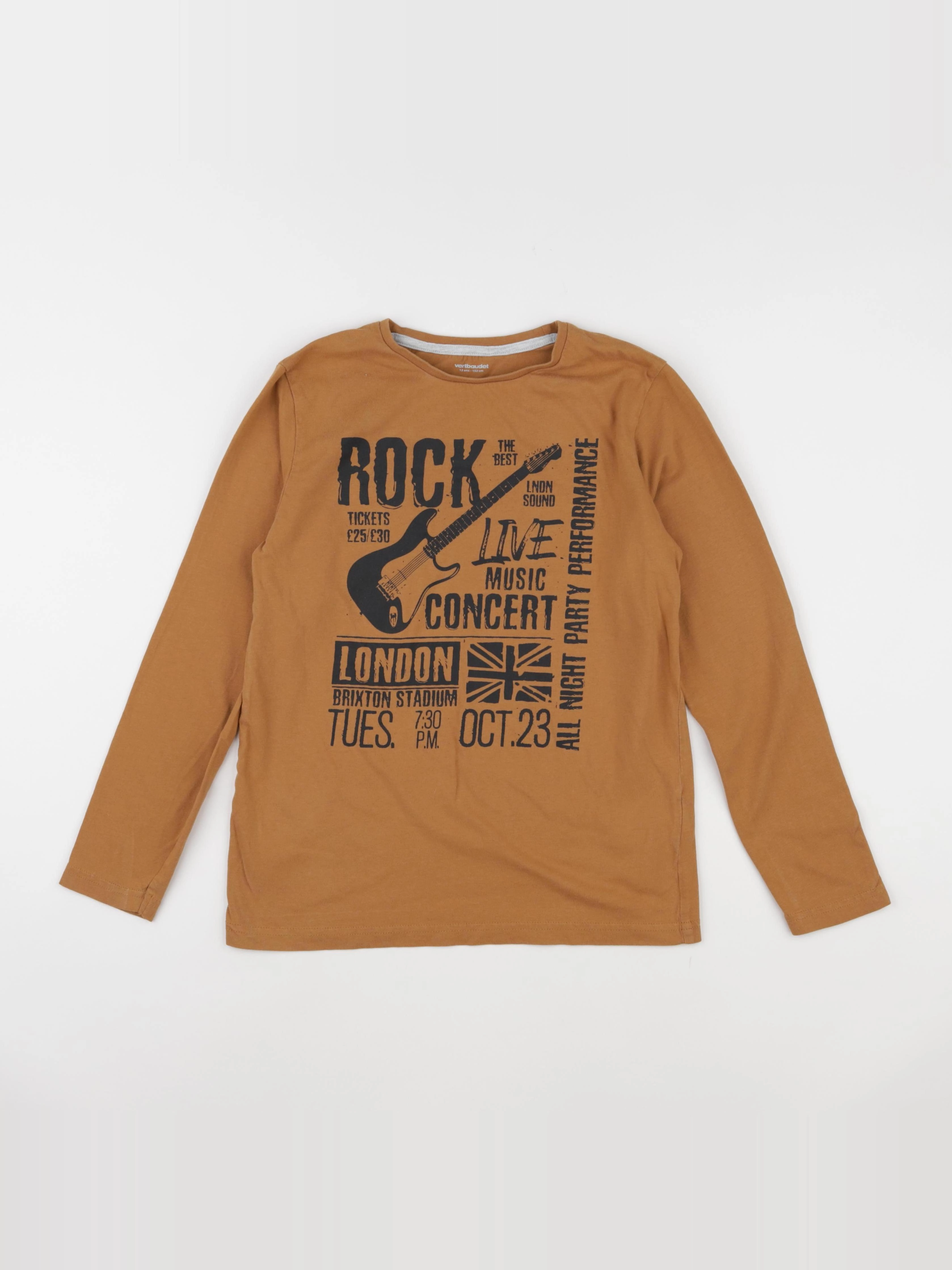 Vertbaudet - tee-shirt marron - 12 ans
