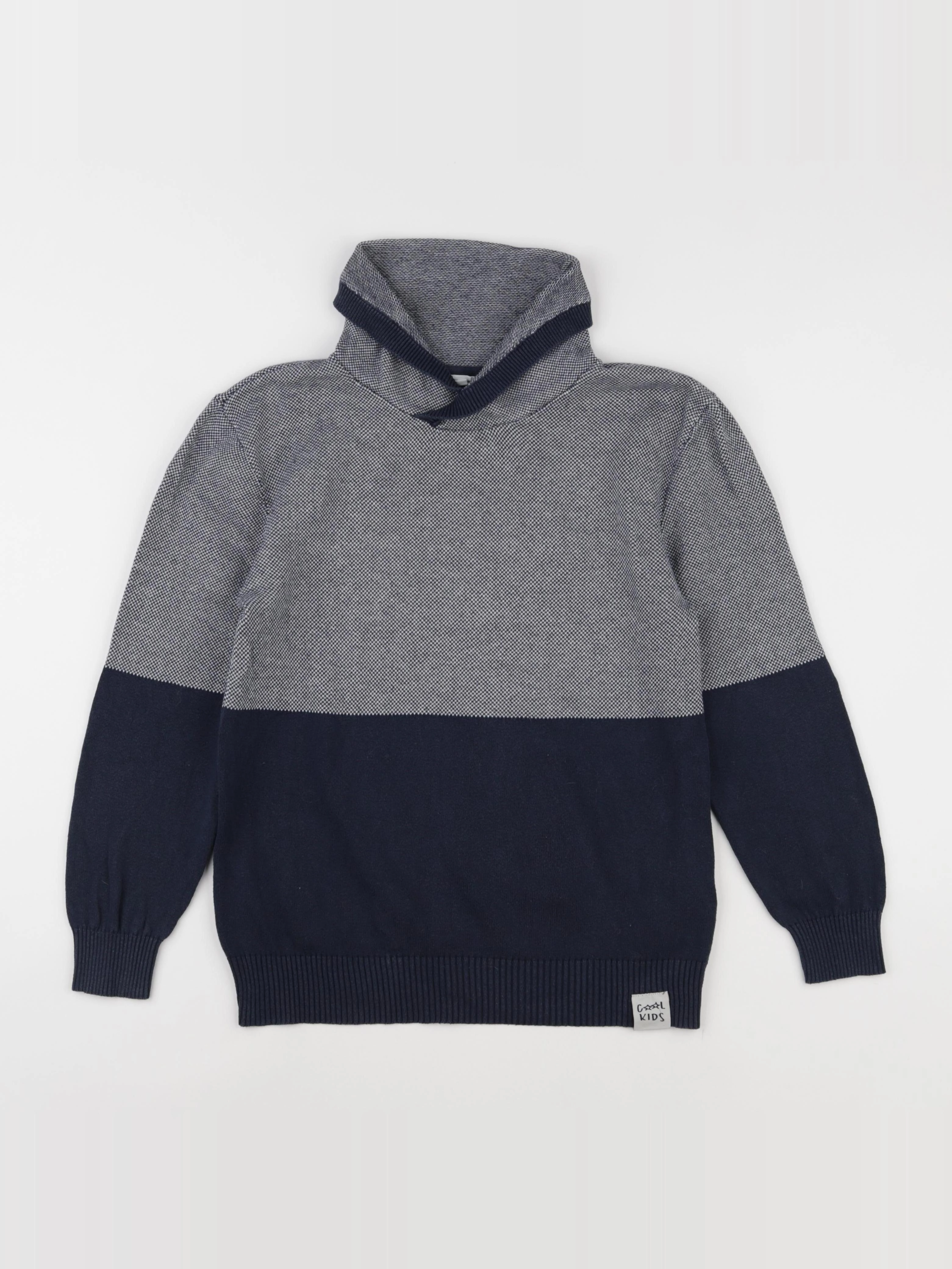 Vertbaudet - pull blanc, bleu - 12 ans