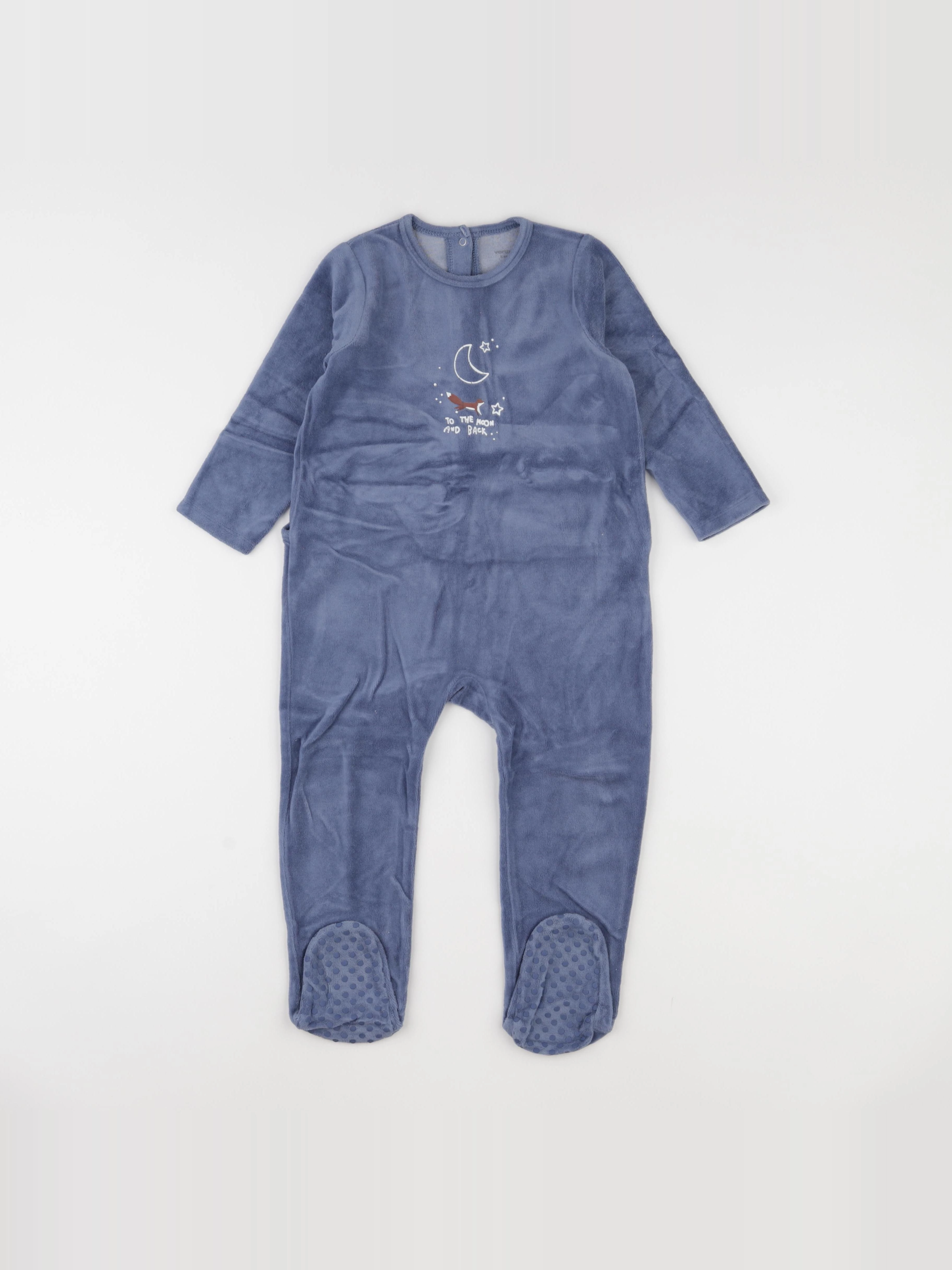 Vertbaudet - pyjama velours bleu - 3 ans