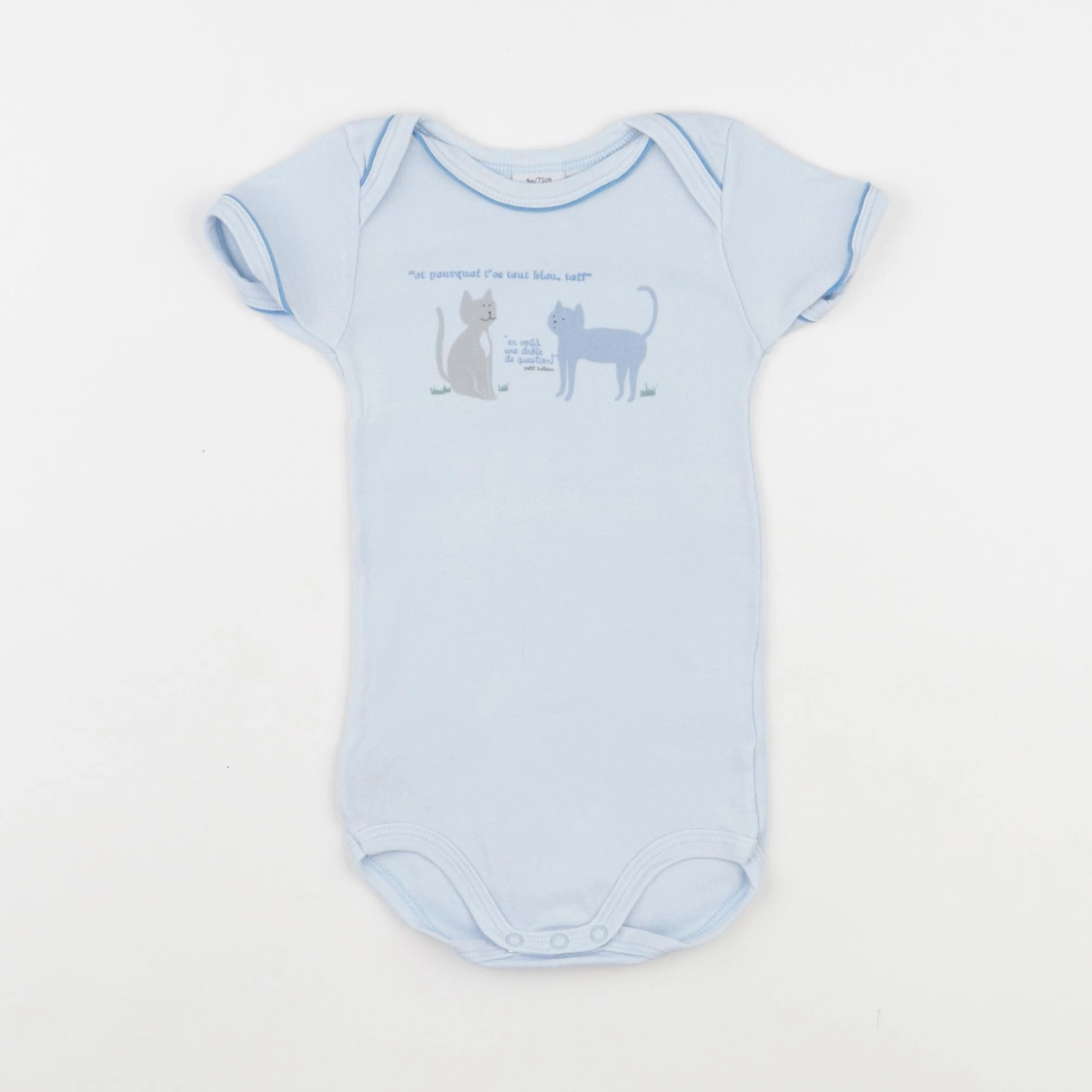 Petit Bateau - body bleu - 9 mois