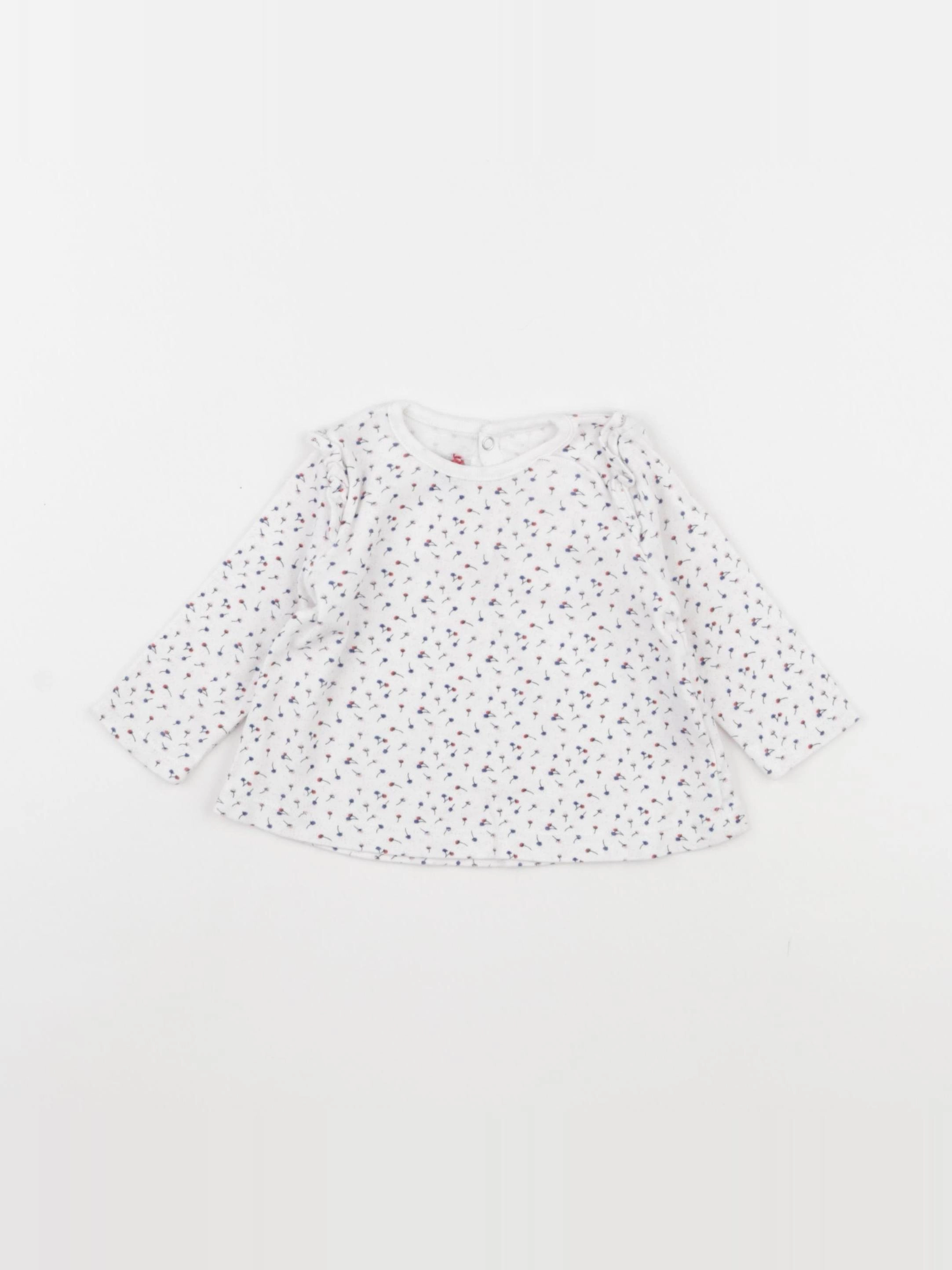 Petit Bateau - tee-shirt blanc - 6 mois