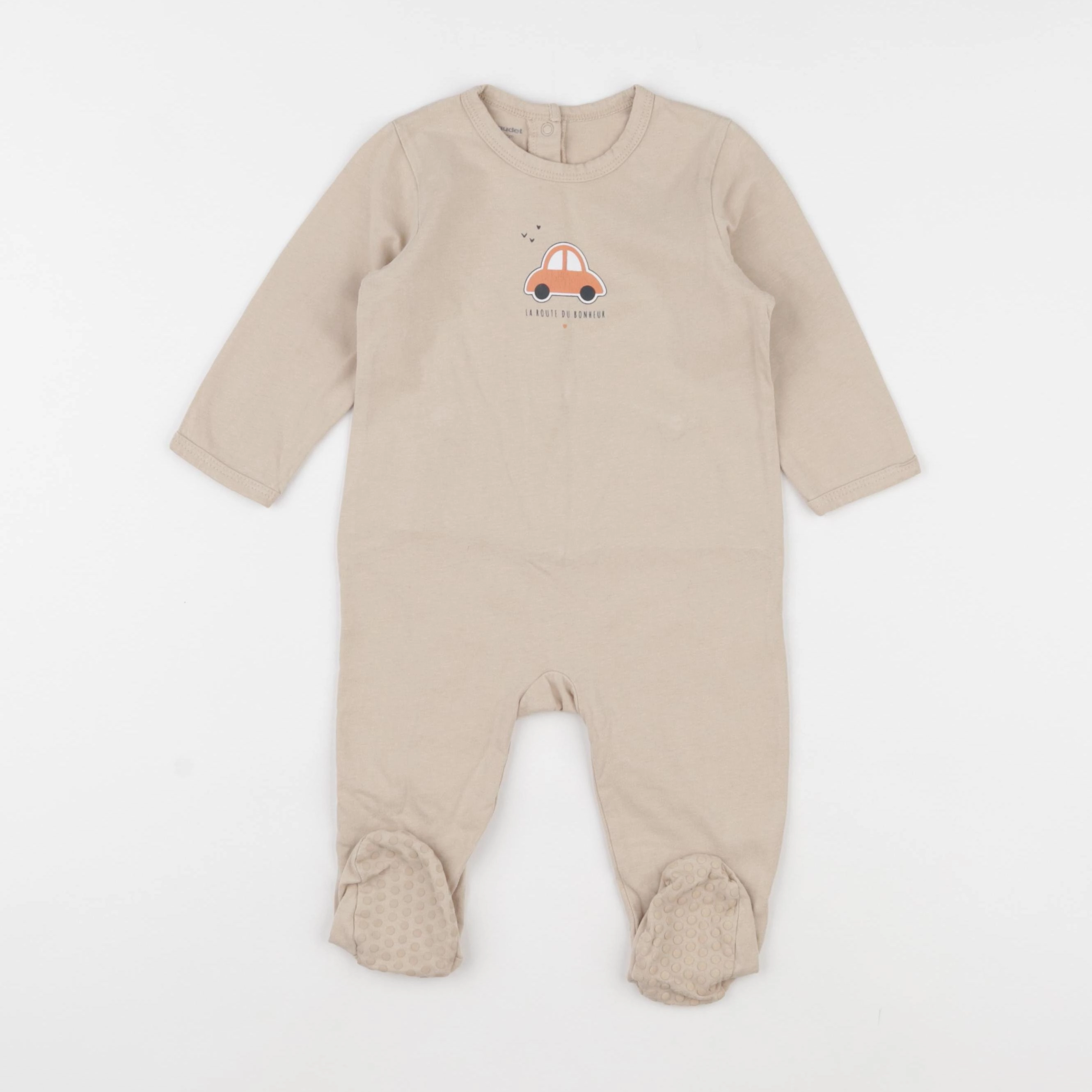 Vertbaudet - pyjama coton beige - 9 mois