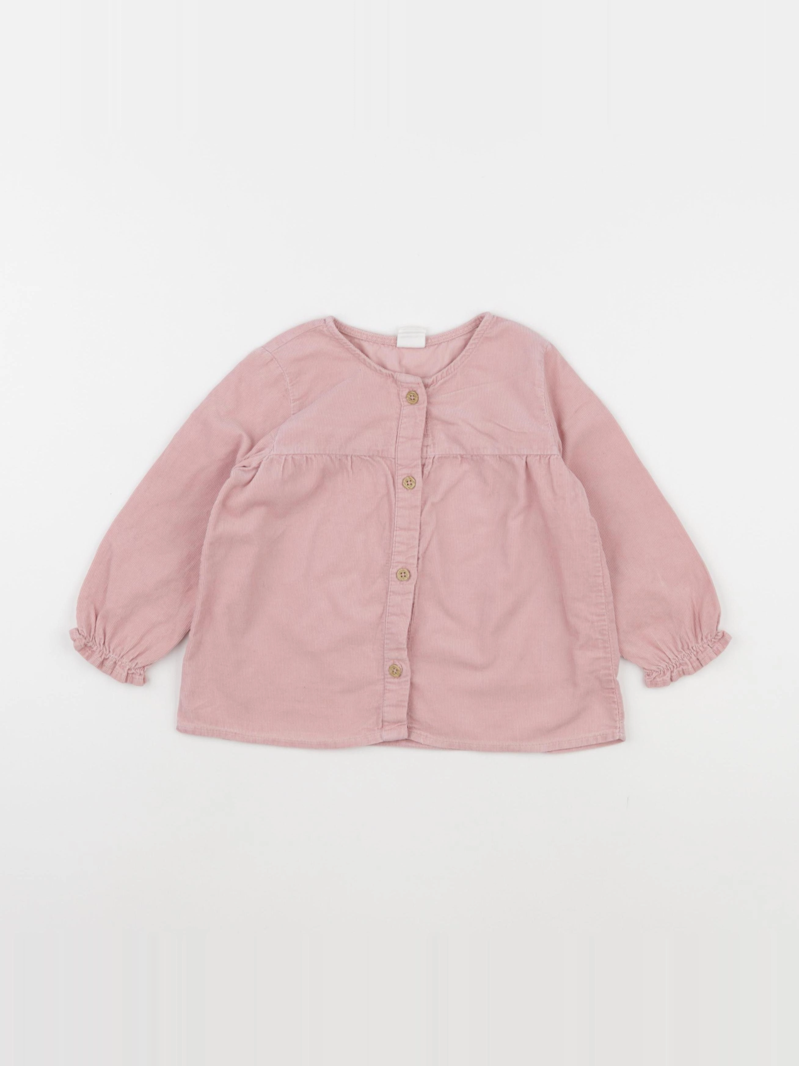 H&M - blouse rose - 12/18 mois