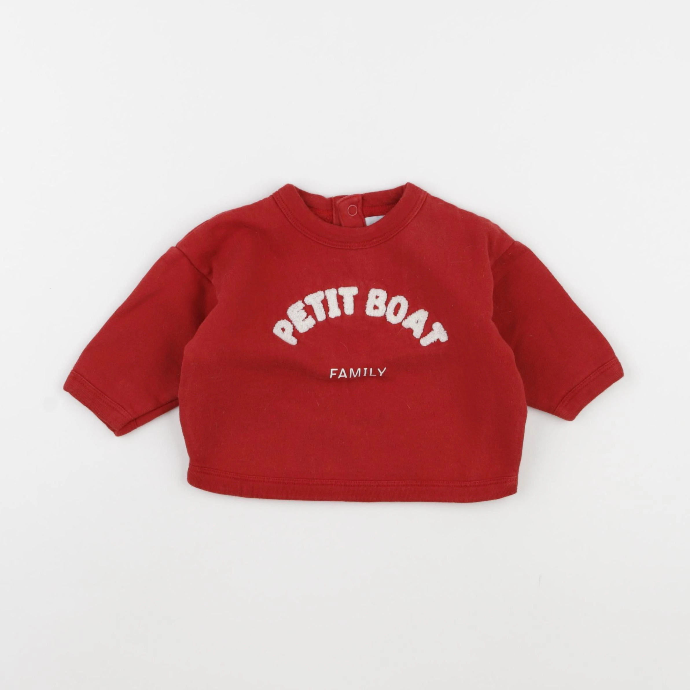 Petit Bateau - sweat rouge - 6 mois