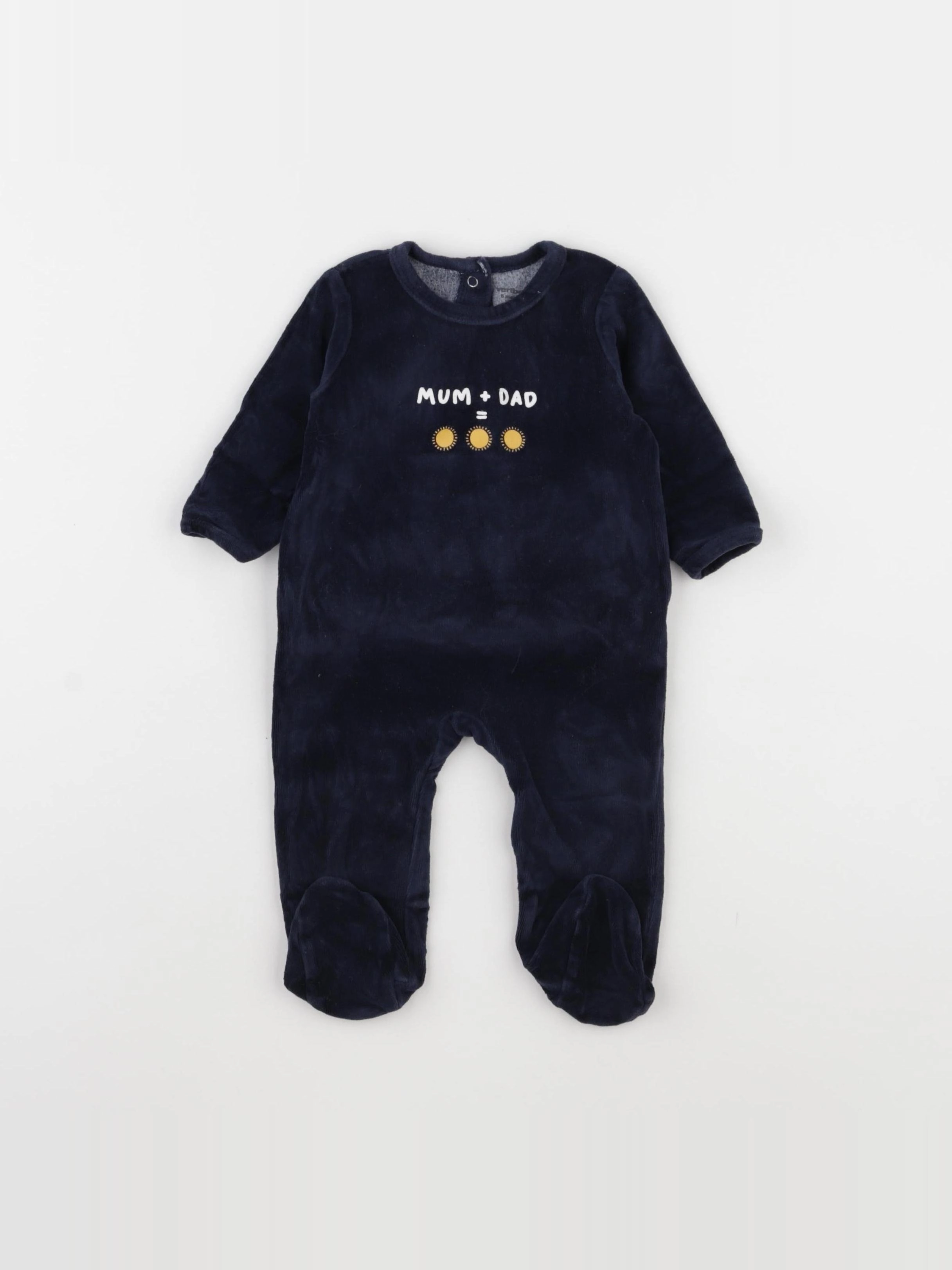 Vertbaudet - pyjama velours bleu - 6 mois