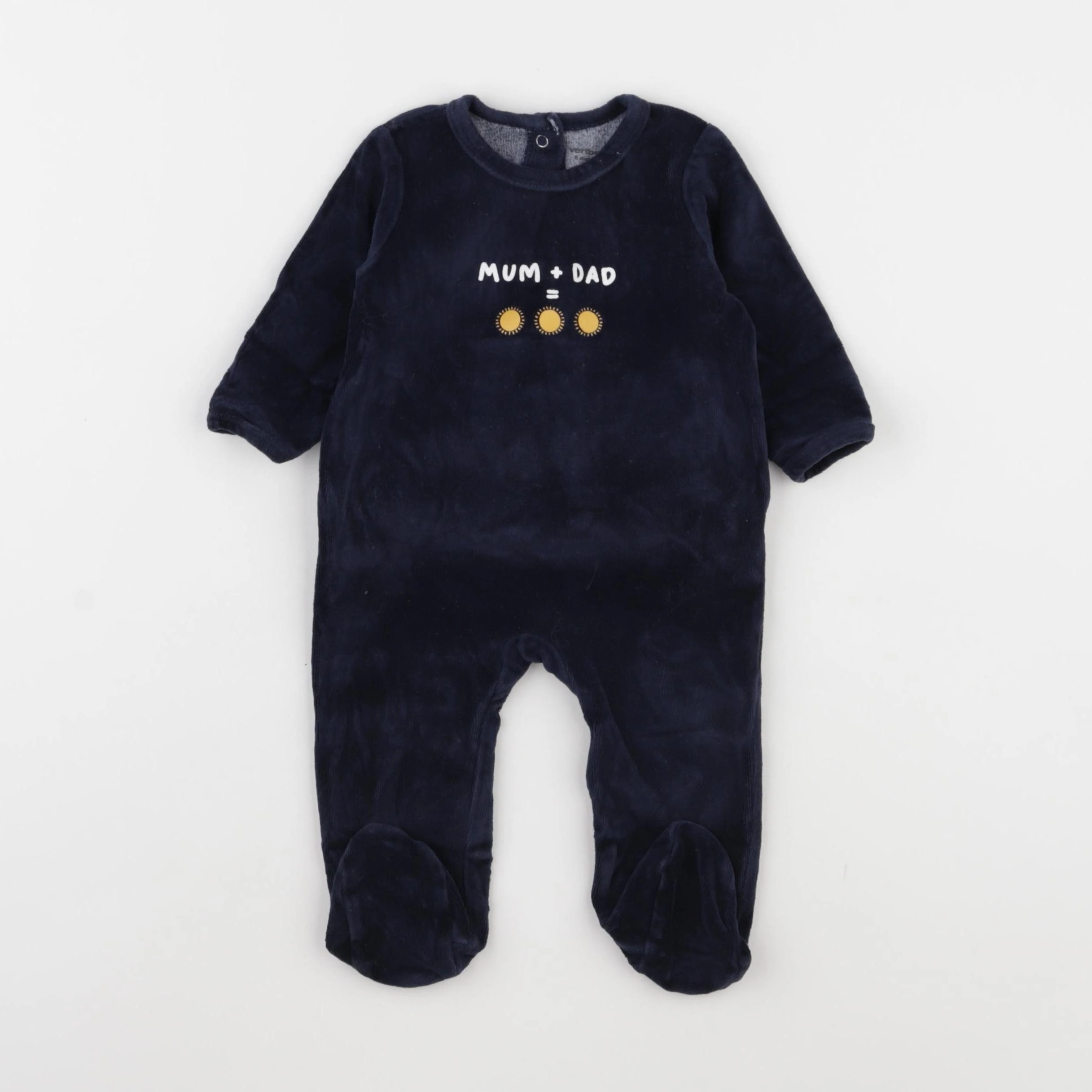 Vertbaudet - pyjama velours bleu - 6 mois