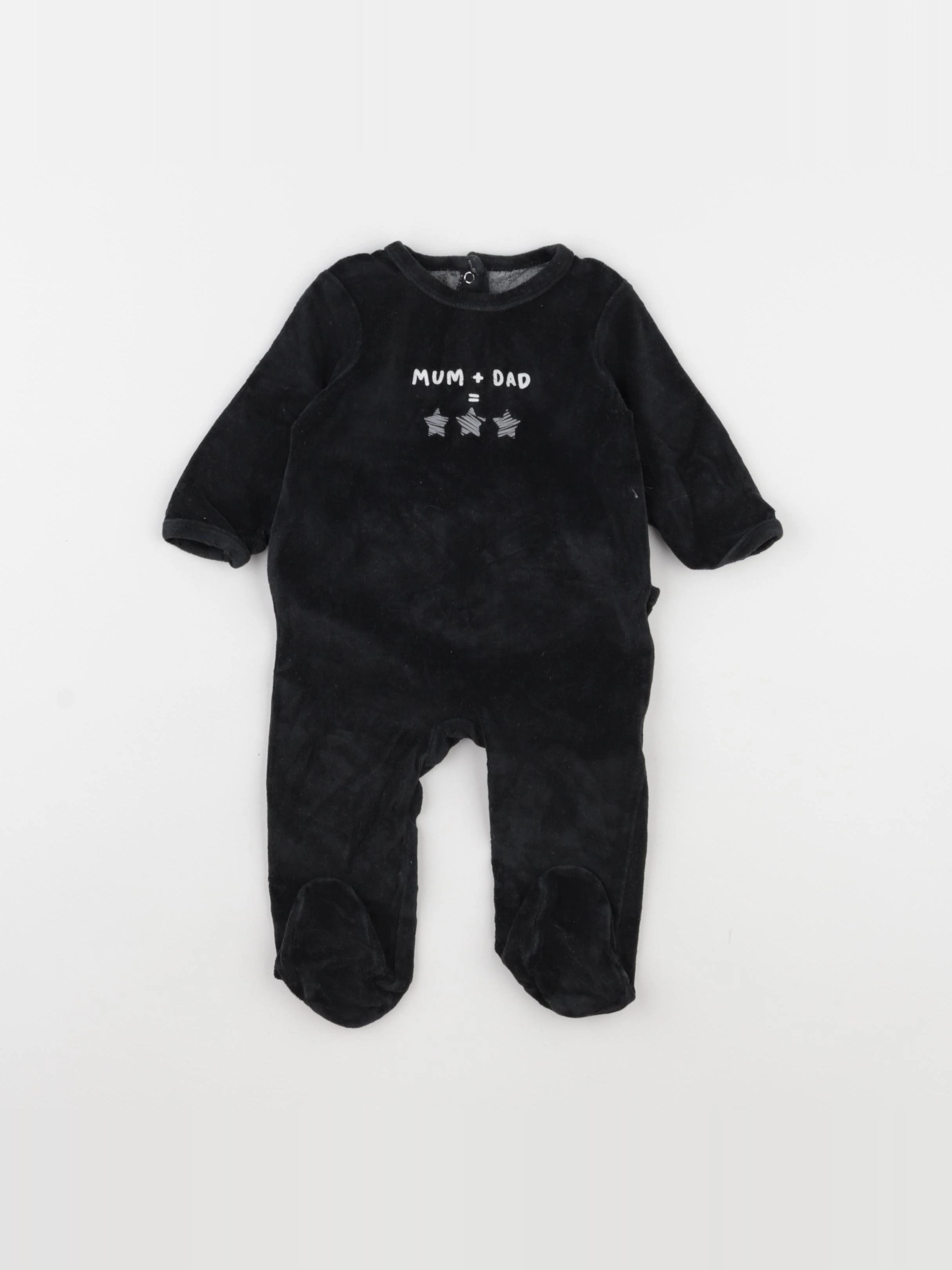 Vertbaudet - pyjama velours noir - 6 mois