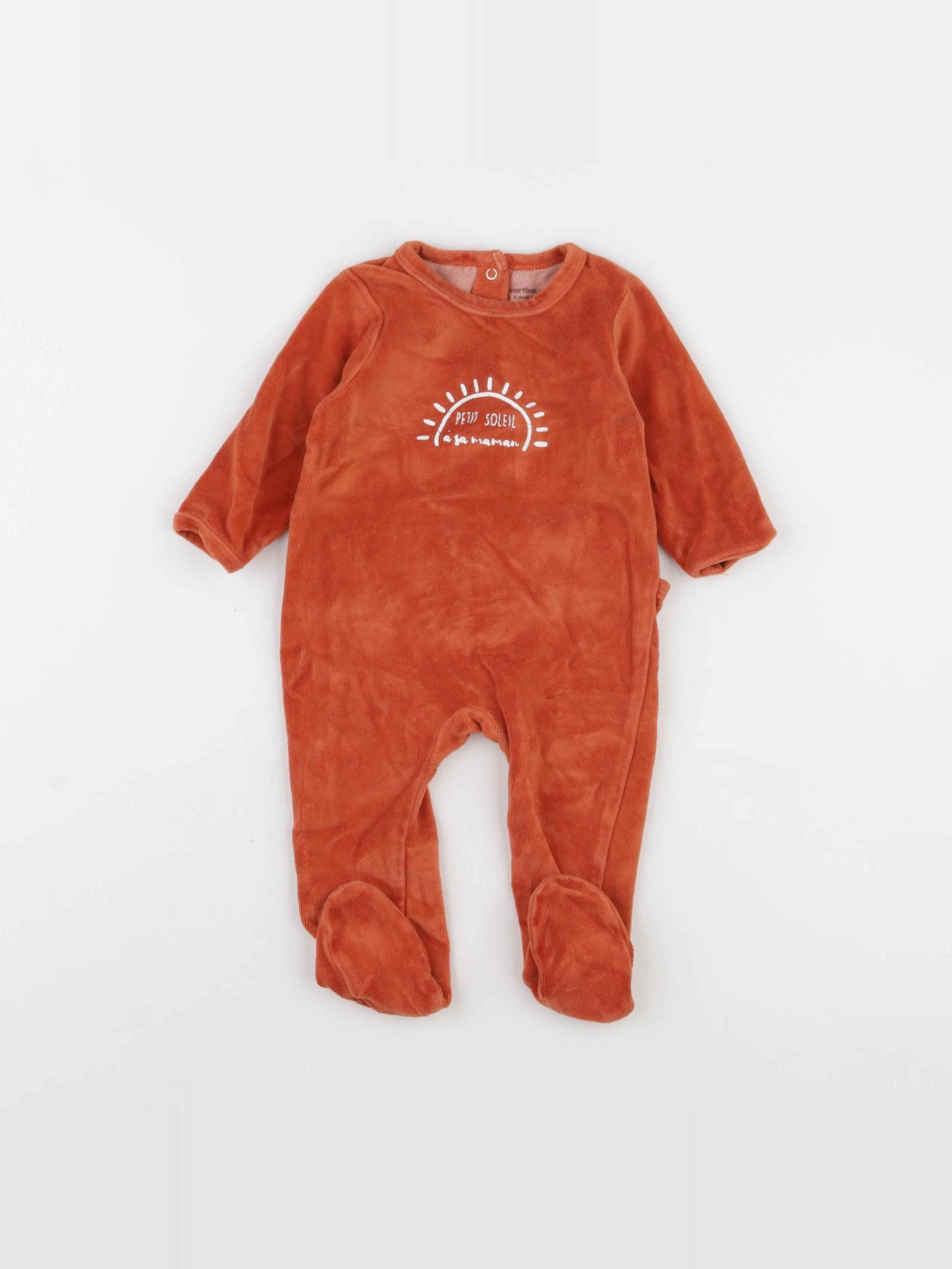 Vertbaudet - pyjama velours rouge - 6 mois