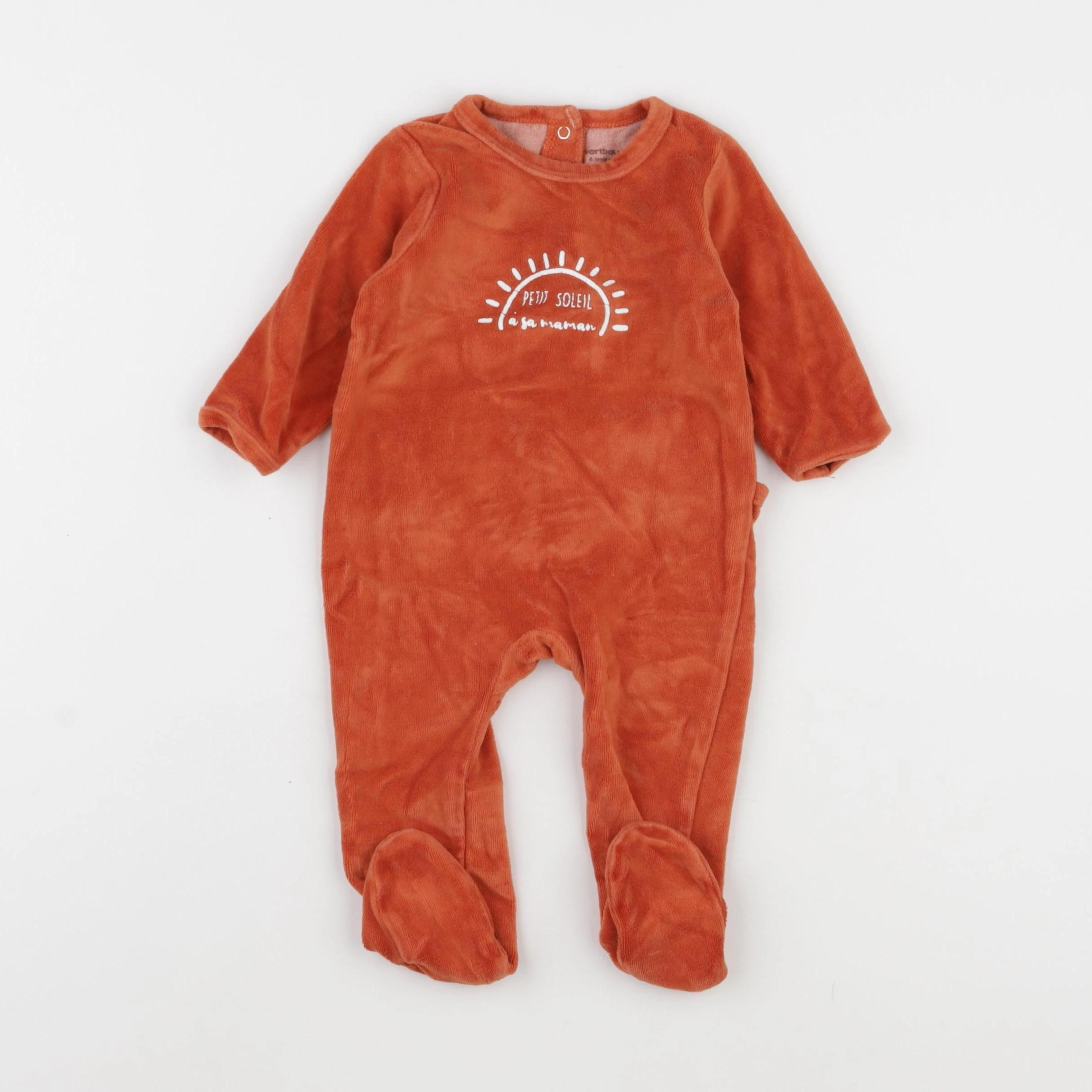 Vertbaudet - pyjama velours rouge - 6 mois