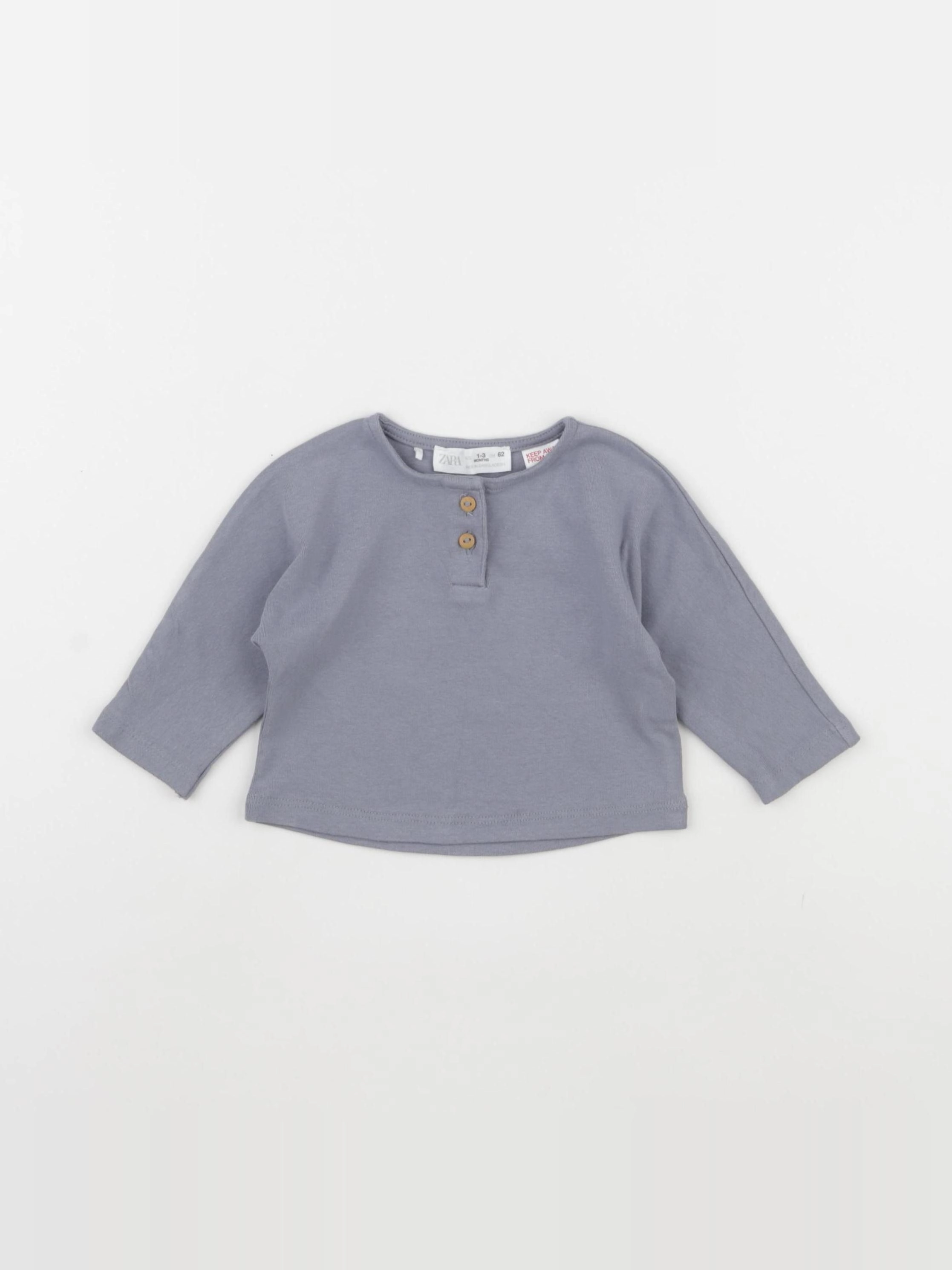Zara - tee-shirt bleu - 1/3 mois