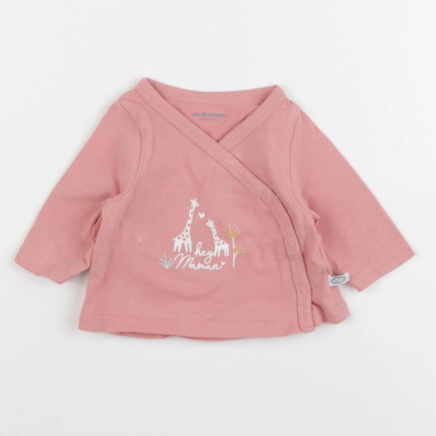 Vertbaudet - tee-shirt rose - 1 mois