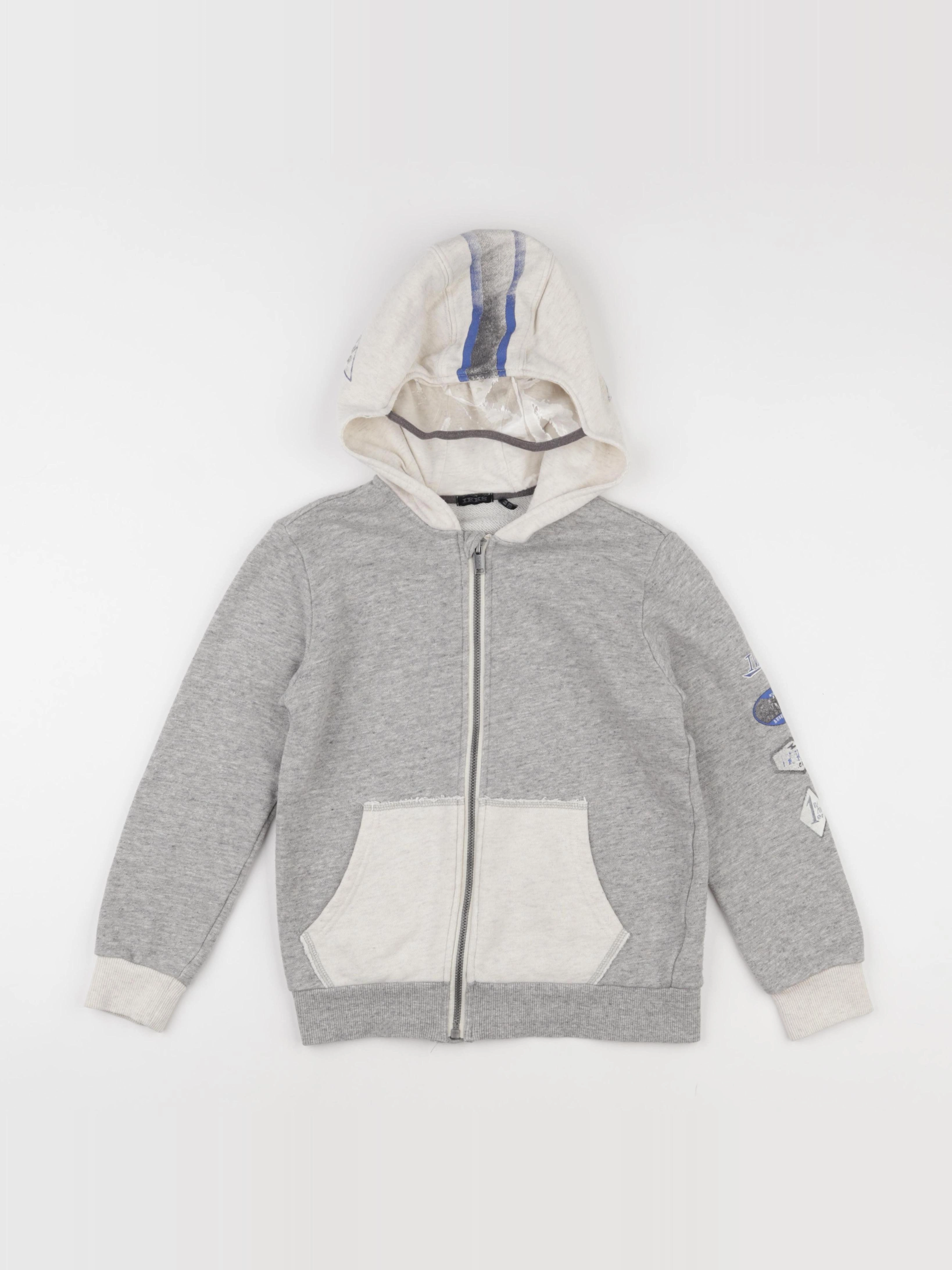 IKKS - sweat beige, gris - 8 ans