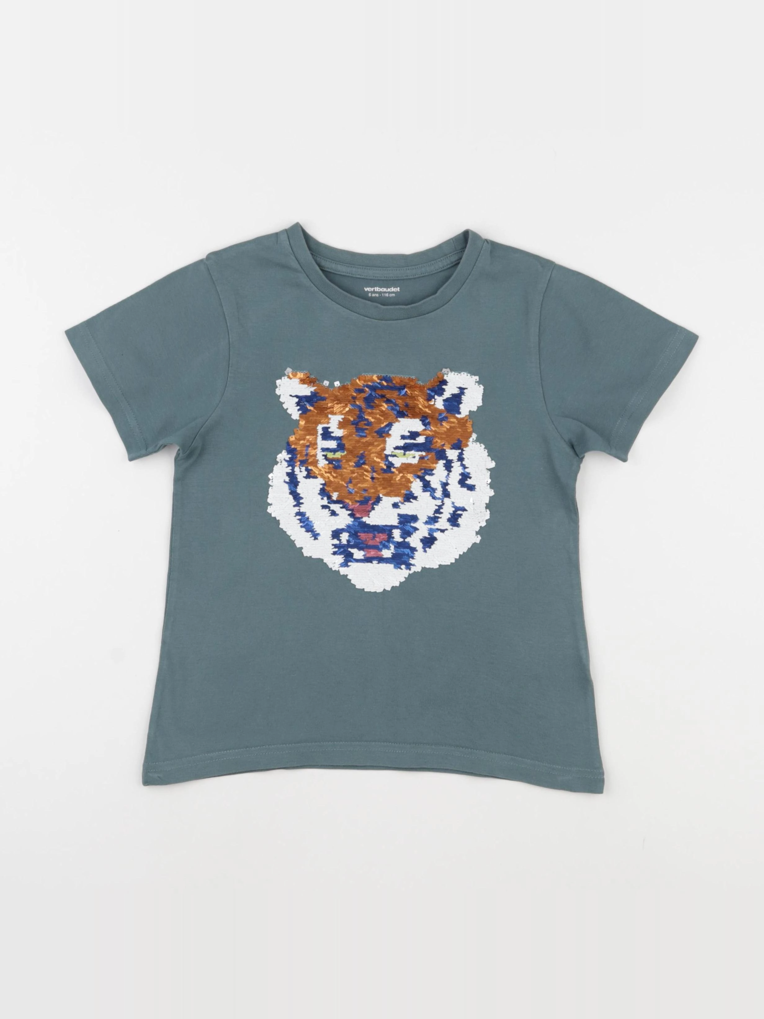 Vertbaudet - tee-shirt vert - 6 ans